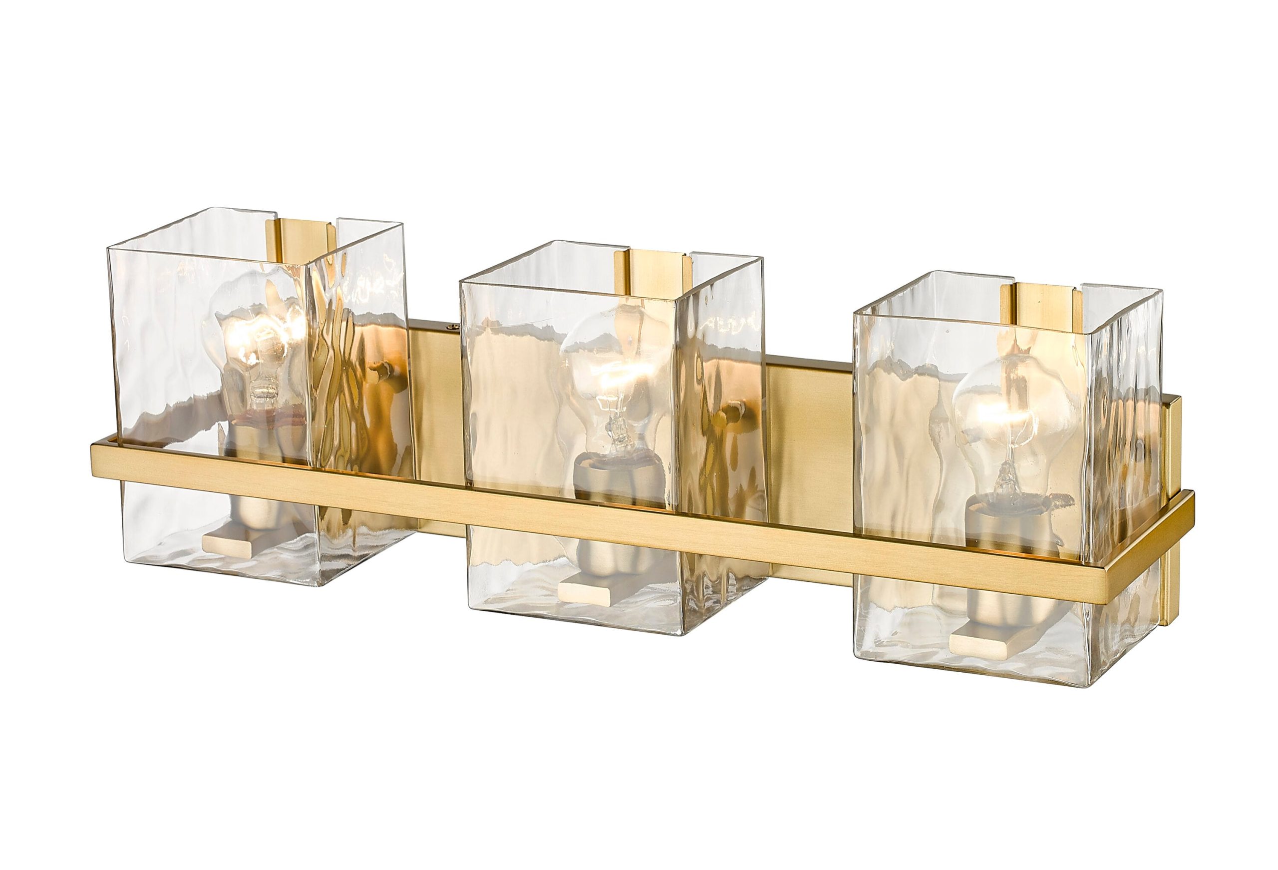 Z-Lite Bennington 22.25-in 3 Light Brushed Gold Farmhouse Bathroom Vanity light - Image 9