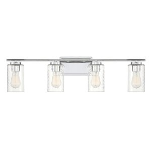 Meridian Lite Trends Meridian 32-in 4 Light Polished Chrome Farmhouse Bathroom Vanity light
