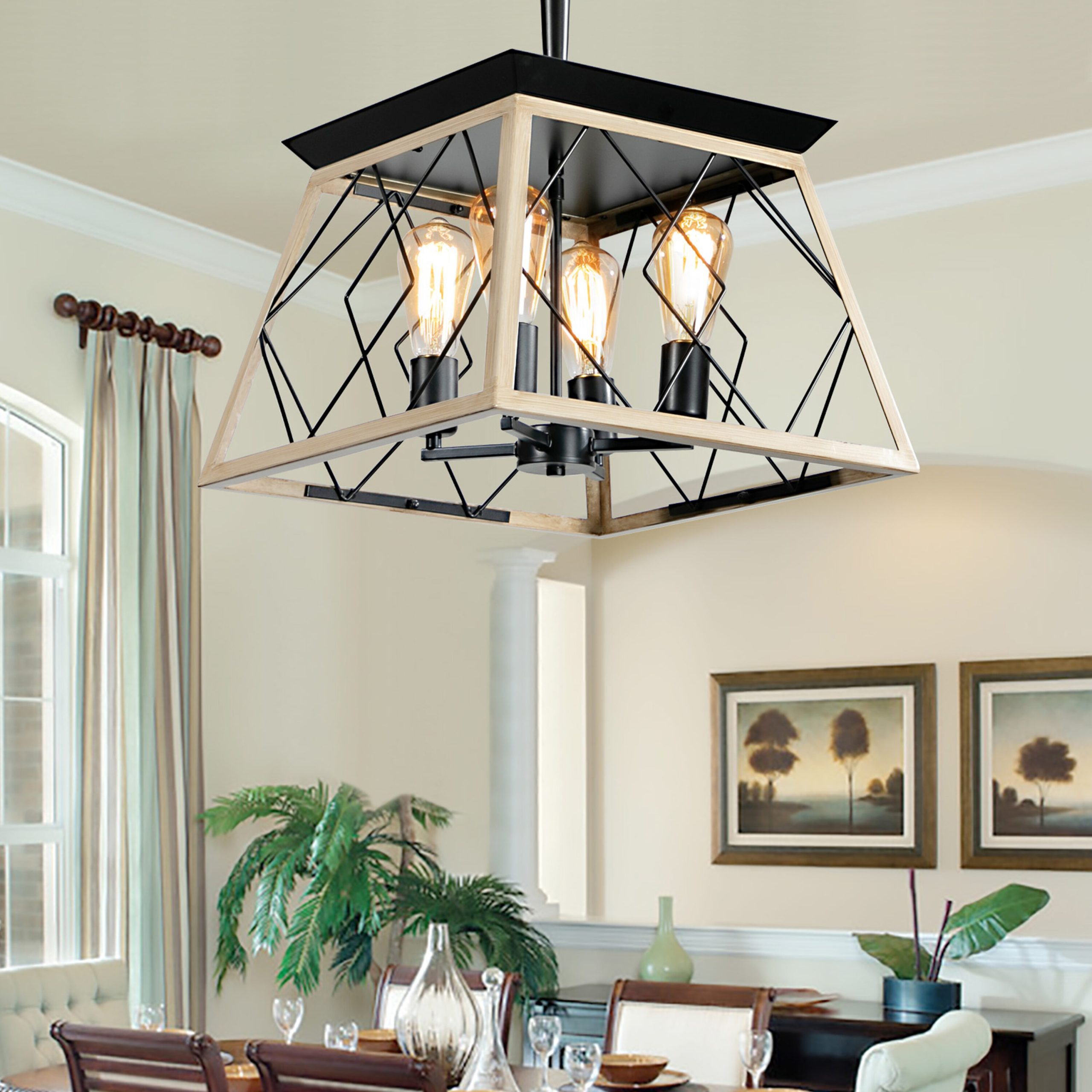 Gaierptone 4-Light Farmhouse Chandeliers 4 -Light Multiple colors Iron Chandelier - Image 2