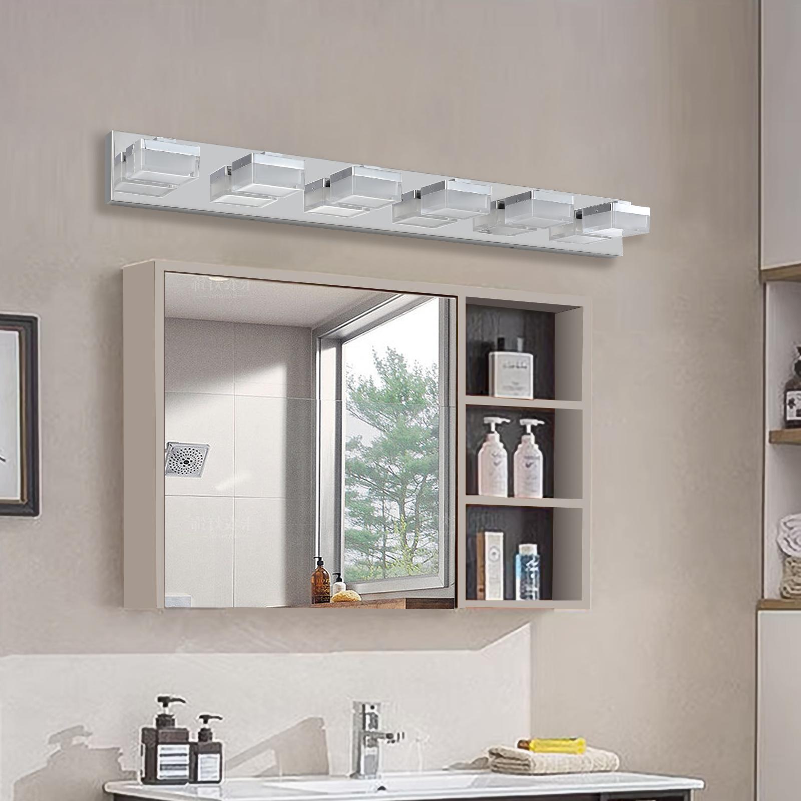 Bayfeve LED Bathroom Makeup Light 38.2-in 6 Light Gloss Chrome Integrated LED Modern/contemporary Bathroom Vanity light - Image 4