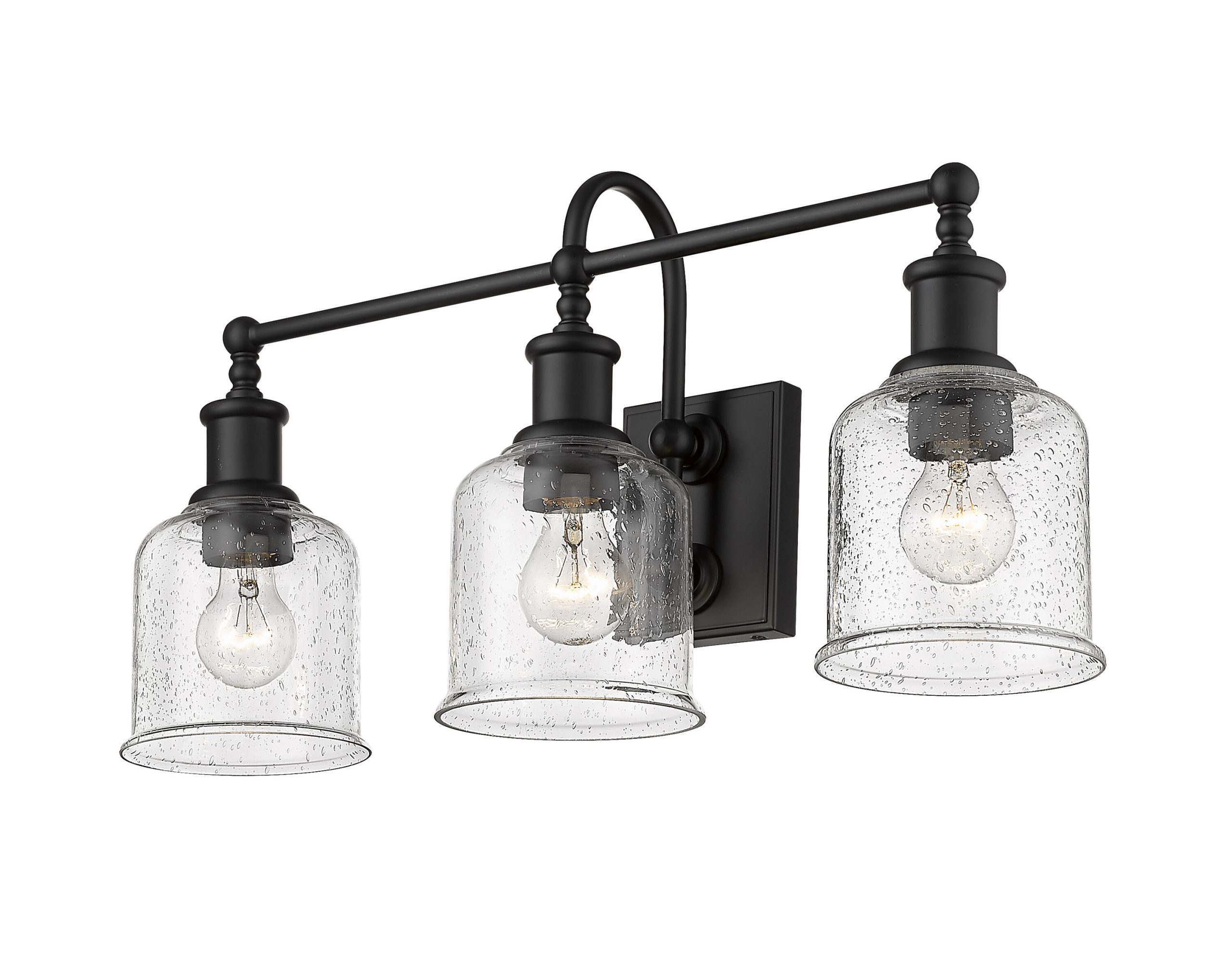 Z-Lite Bryant 24-in 3 Light Matte Black Industrial Bathroom Vanity light - Image 4