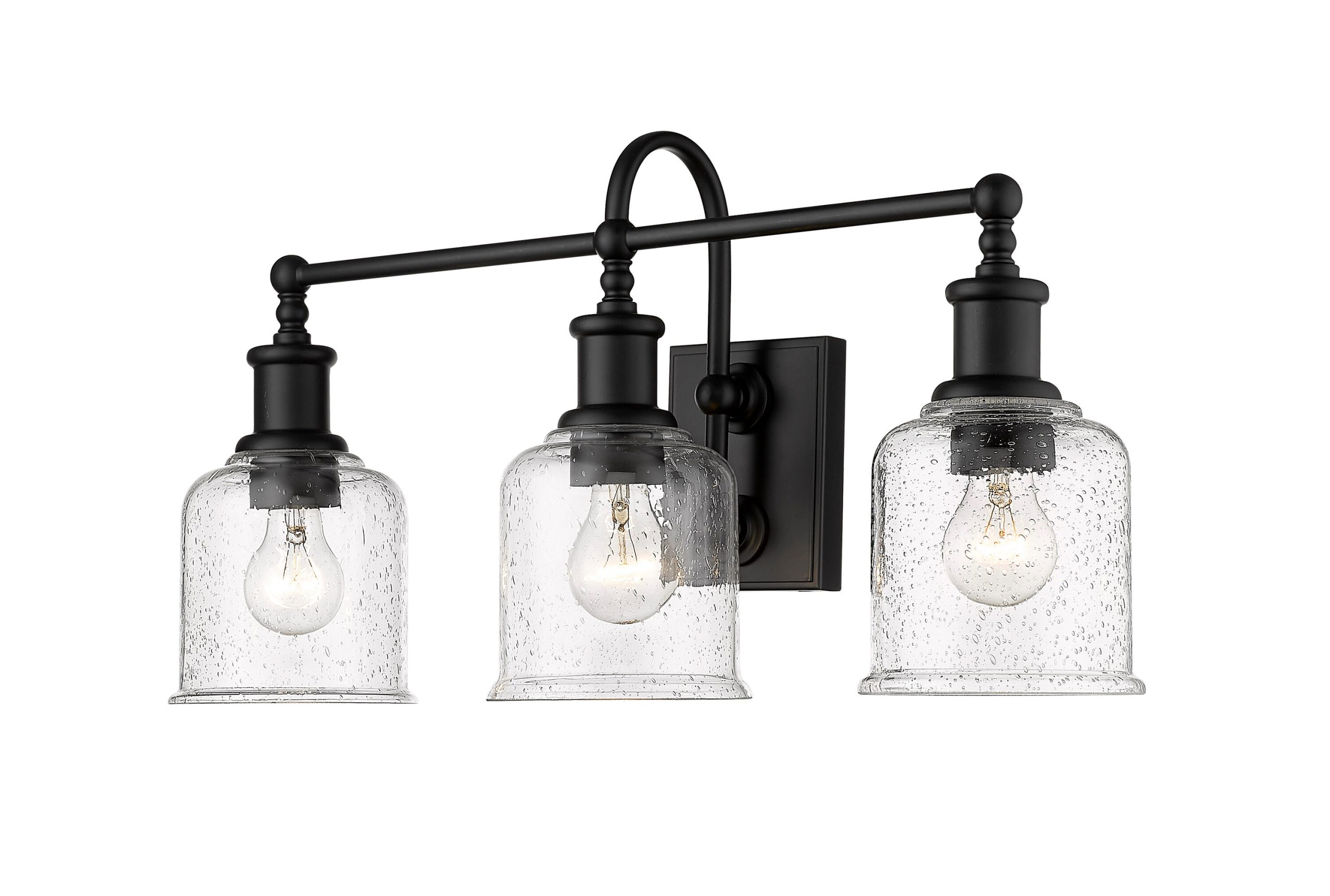 Z-Lite Bryant 24-in 3 Light Matte Black Industrial Bathroom Vanity light - Image 6