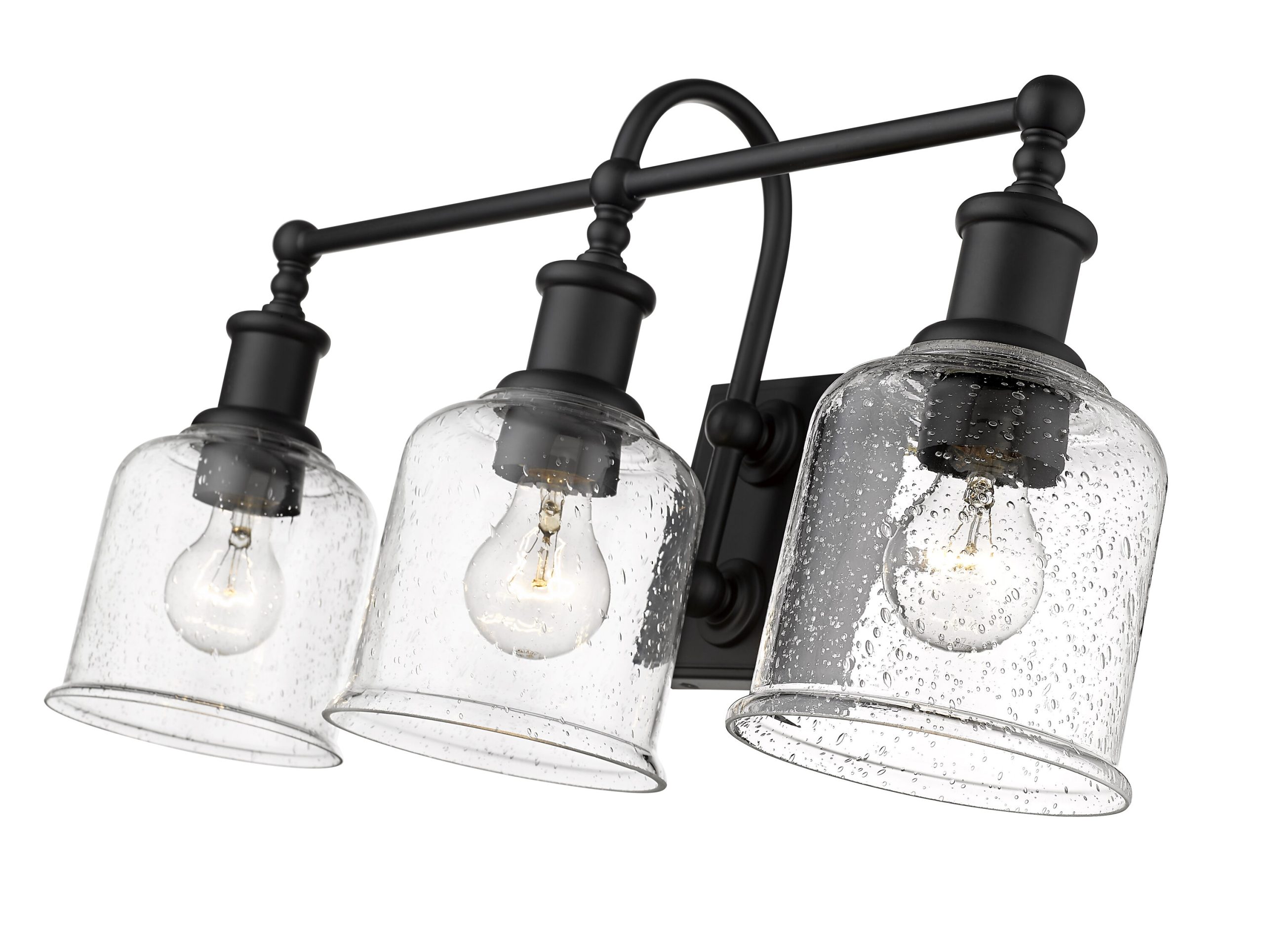 Z-Lite Bryant 24-in 3 Light Matte Black Industrial Bathroom Vanity light - Image 7