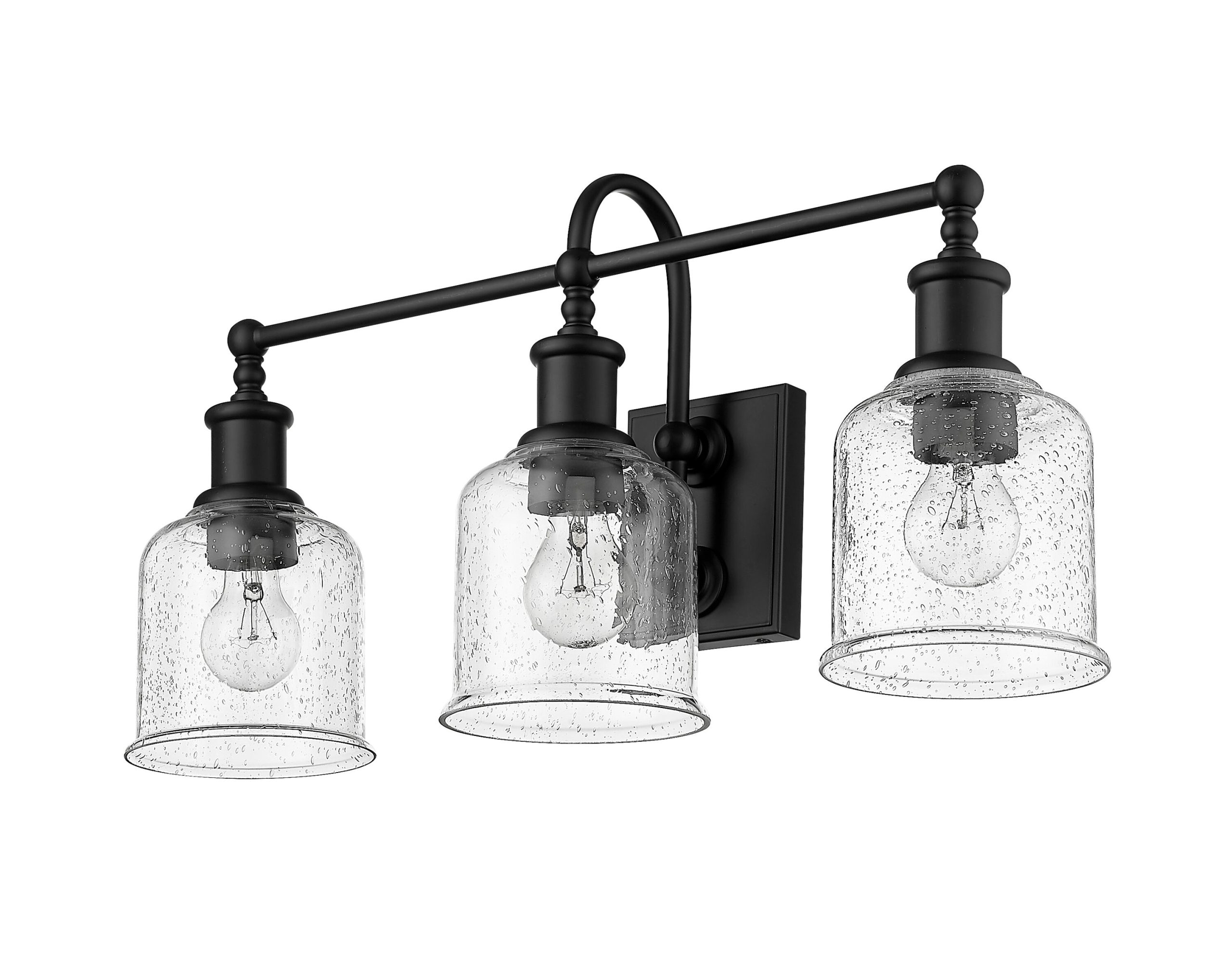 Z-Lite Bryant 24-in 3 Light Matte Black Industrial Bathroom Vanity light - Image 8