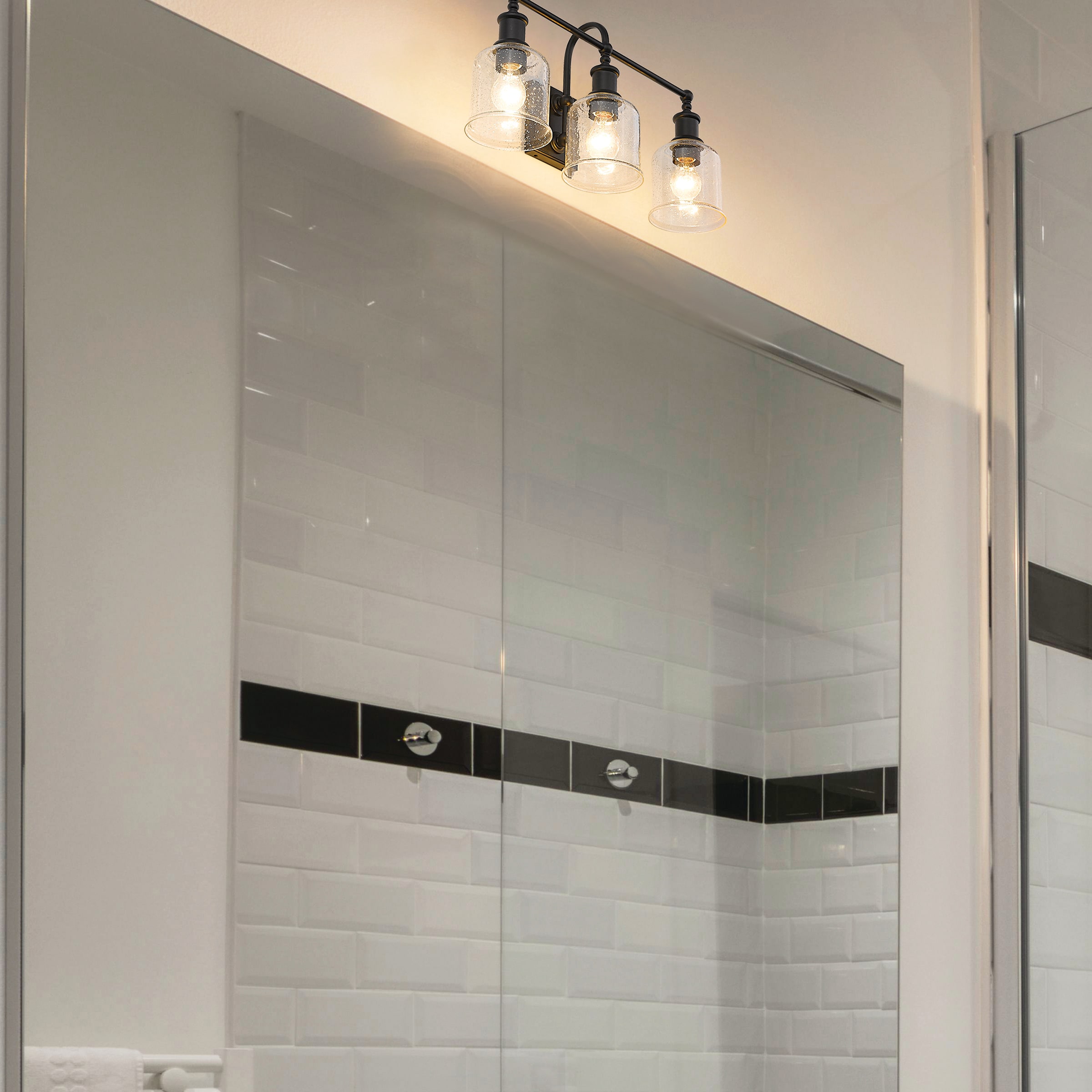 Z-Lite Bryant 24-in 3 Light Matte Black Industrial Bathroom Vanity light - Image 3