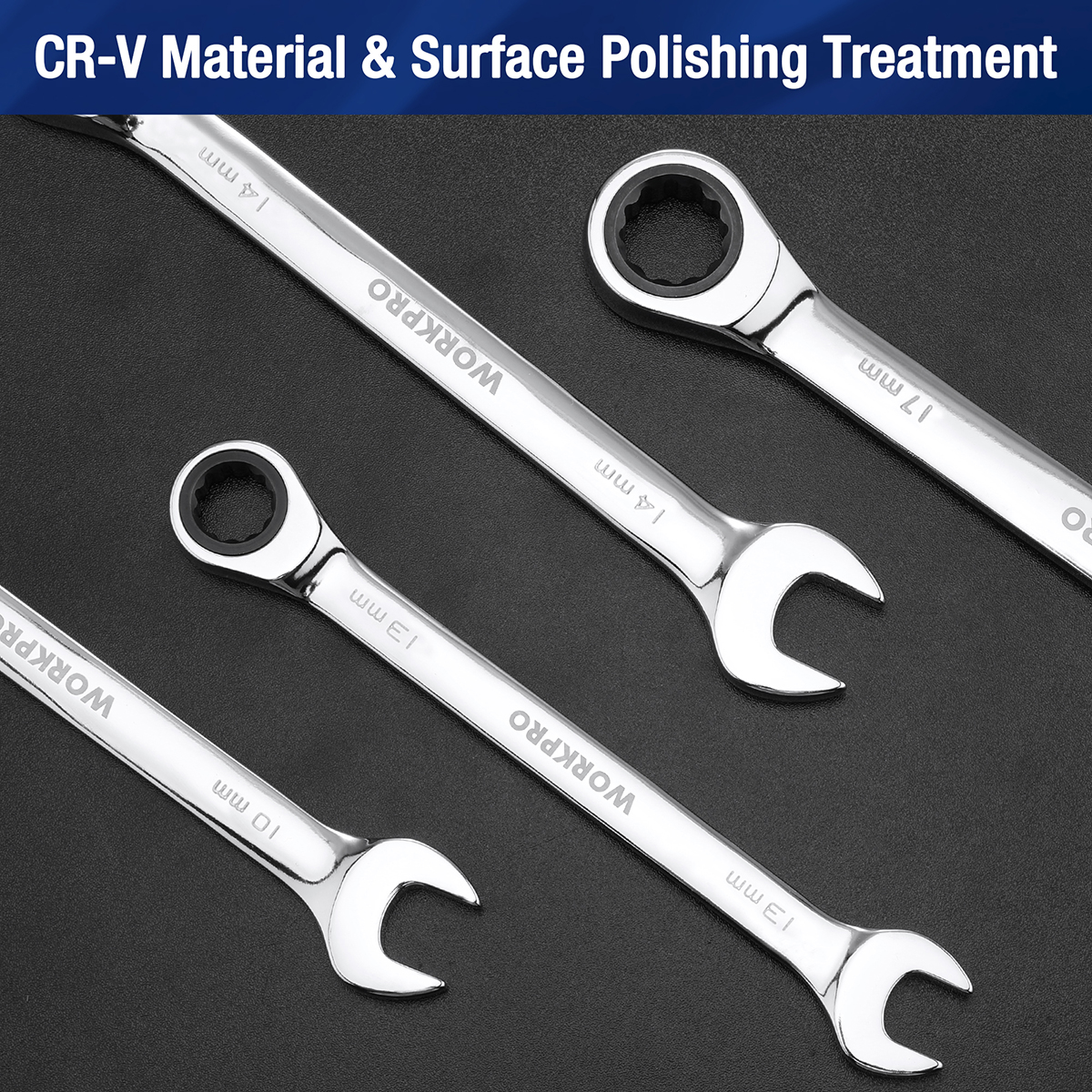 WORKPRO 22-Piece Regular Ratcheting Combination Wrench Set - Image 6