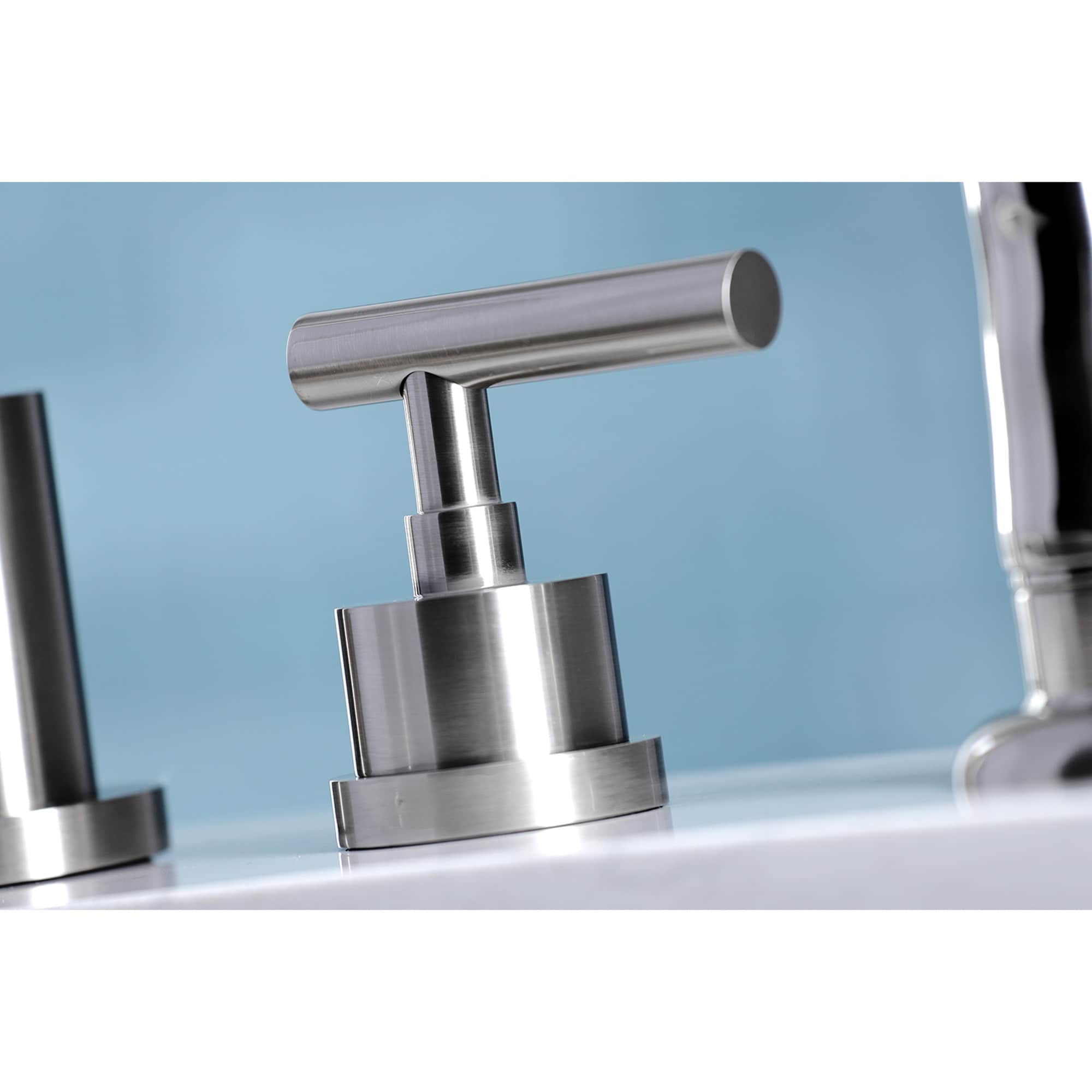 Elements of Design Manhattan Satin nickel Double Handle Deck-mount High arc (Includes Side Sprayer) - Image 3