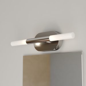 Cascadia Fulton 4.25-in 2 Light Polished White Integrated LED Modern/contemporary Bathroom Vanity light