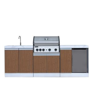Prokan Grills Bespoke 94-in W Modular Outdoor Kitchen Grill island with 5 -Burners Gas Grill,