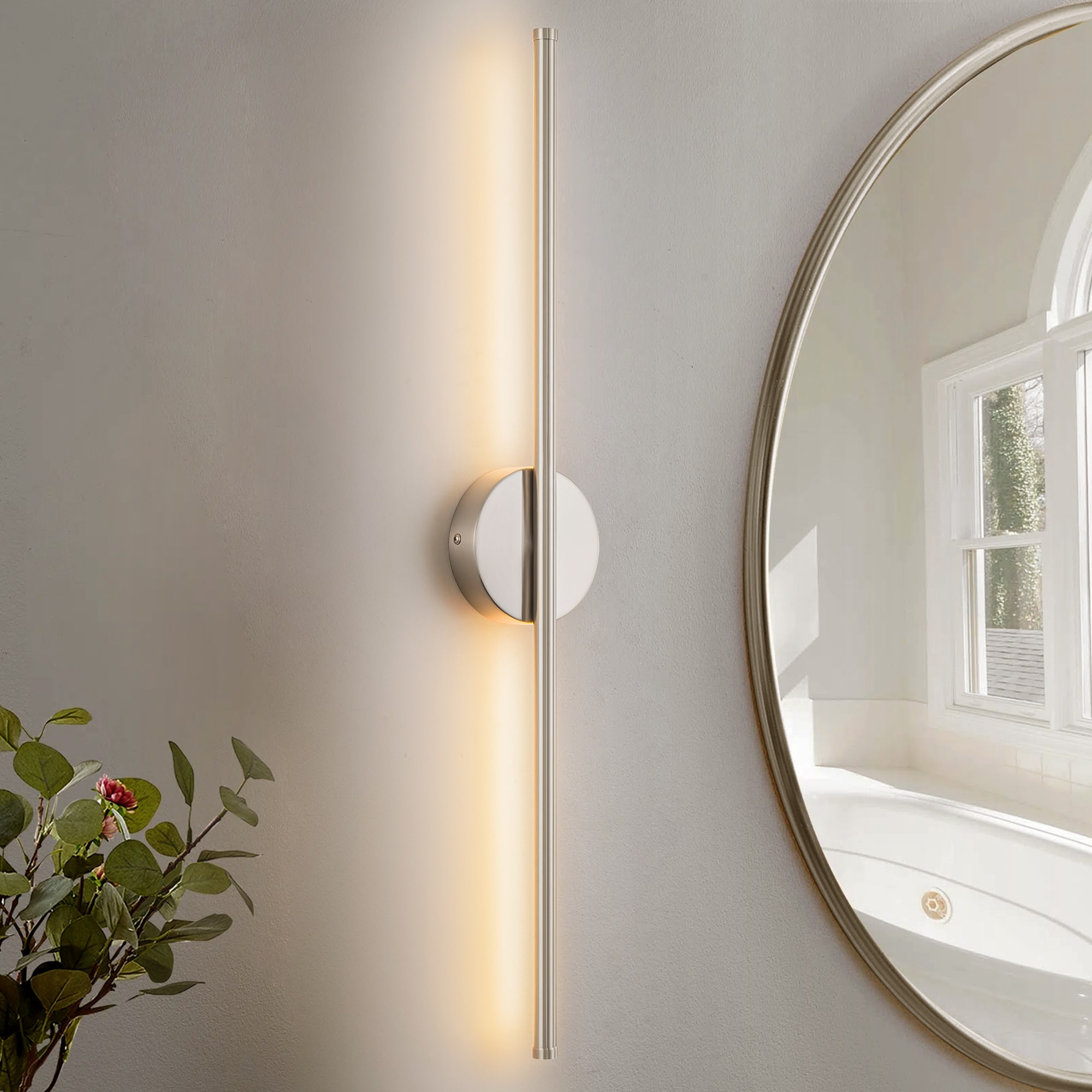 Rennnsan Aidan 1 -Light Chrome Hardwired Damp rated LED Wall Sconce - Image 3