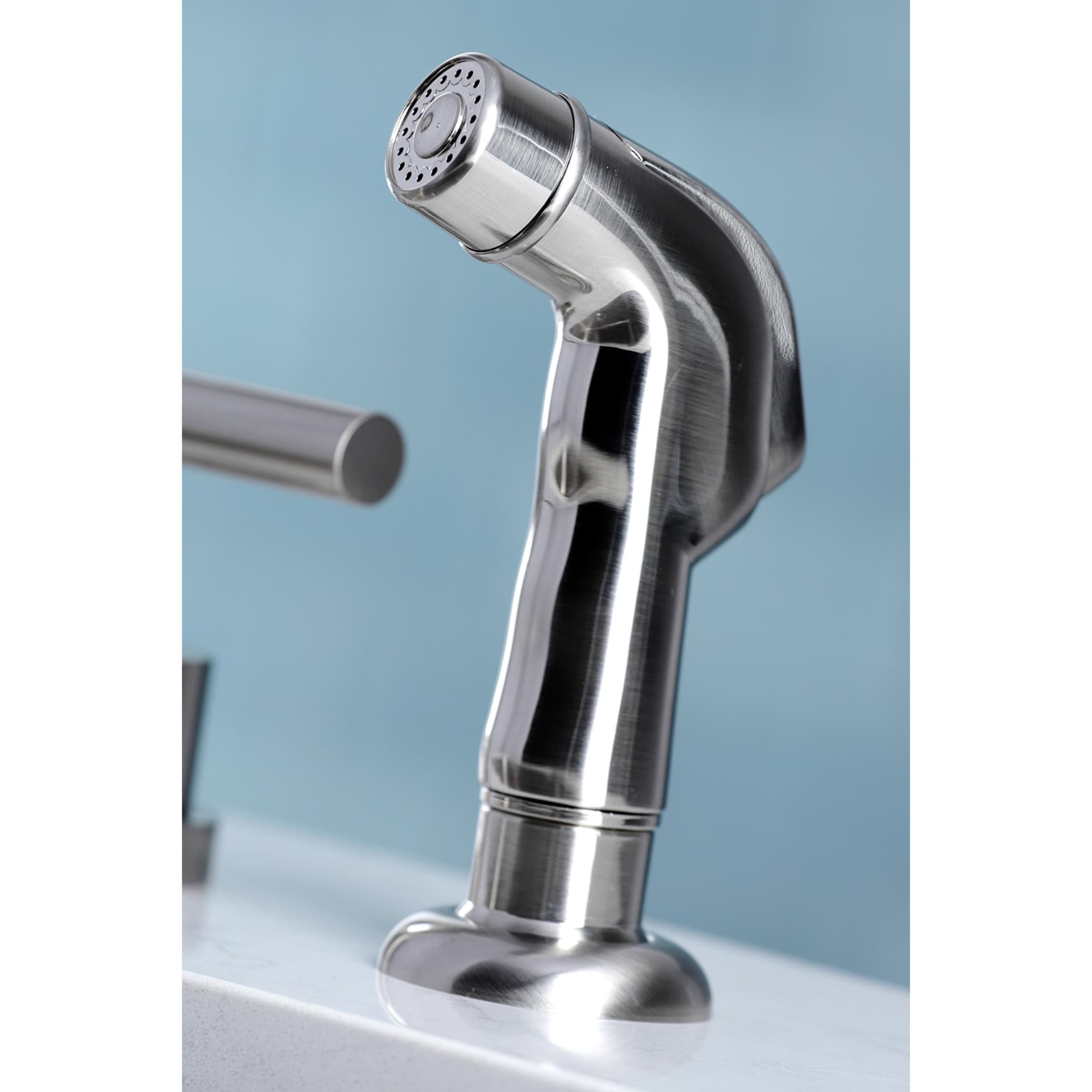 Elements of Design Manhattan Satin nickel Double Handle Deck-mount High arc (Includes Side Sprayer) - Image 5