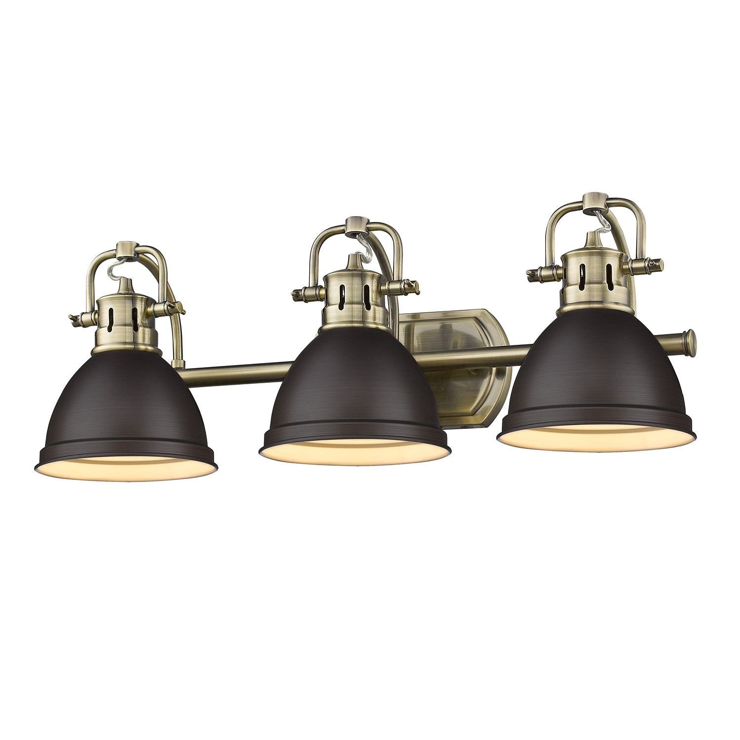 Golden Lighting Duncan 24.5-in 3 Light Brushed Brass Transitional Bathroom Vanity light - Image 3