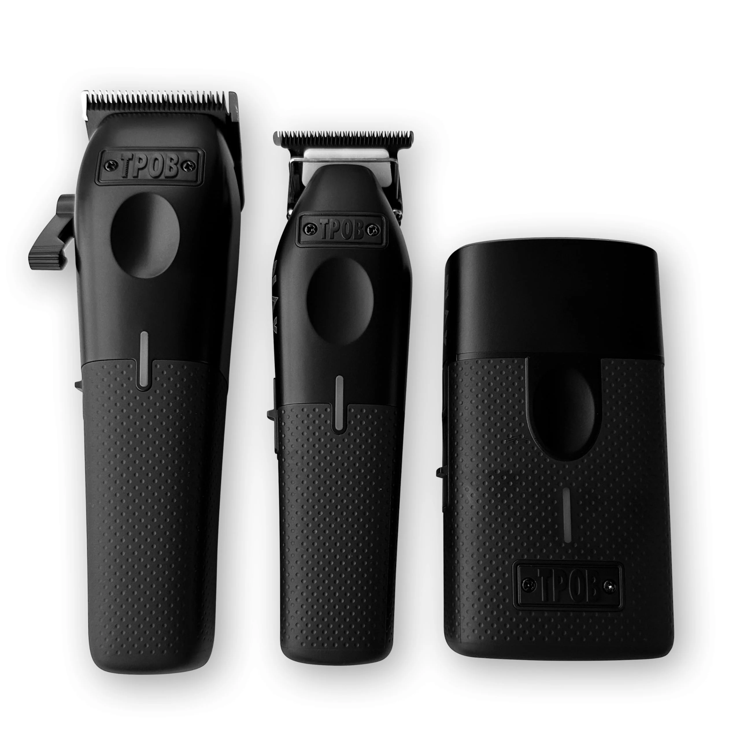 TPOB Play Professional Hair Clippers Trimmer and Shaver Set for Men — 7500 RPM Barber Clipper, Precision Trimmer & Foil Shaver, Cordless Rechargeable 3-Piece Kit with Rubber Grips (Blackout 3 Set) - Image 2