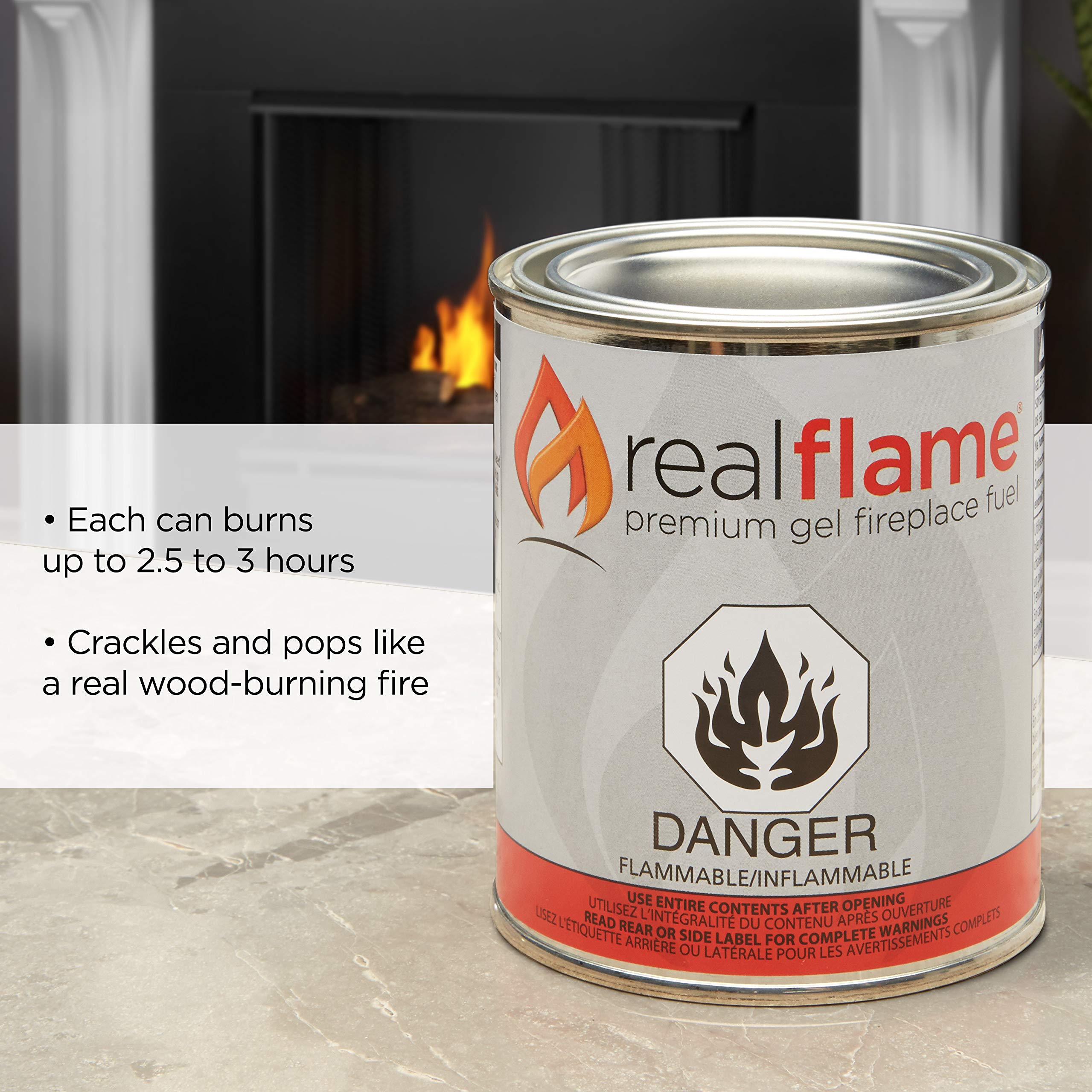 Real Flame Gel Fuel Cans - 24-Pack - Gelled Isopropyl Alcohol for Indoor or Outdoor Fireplaces - Image 2