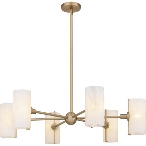 Quoizel Curran 6 -Light Gold Ribbed glass Steel Chandelier