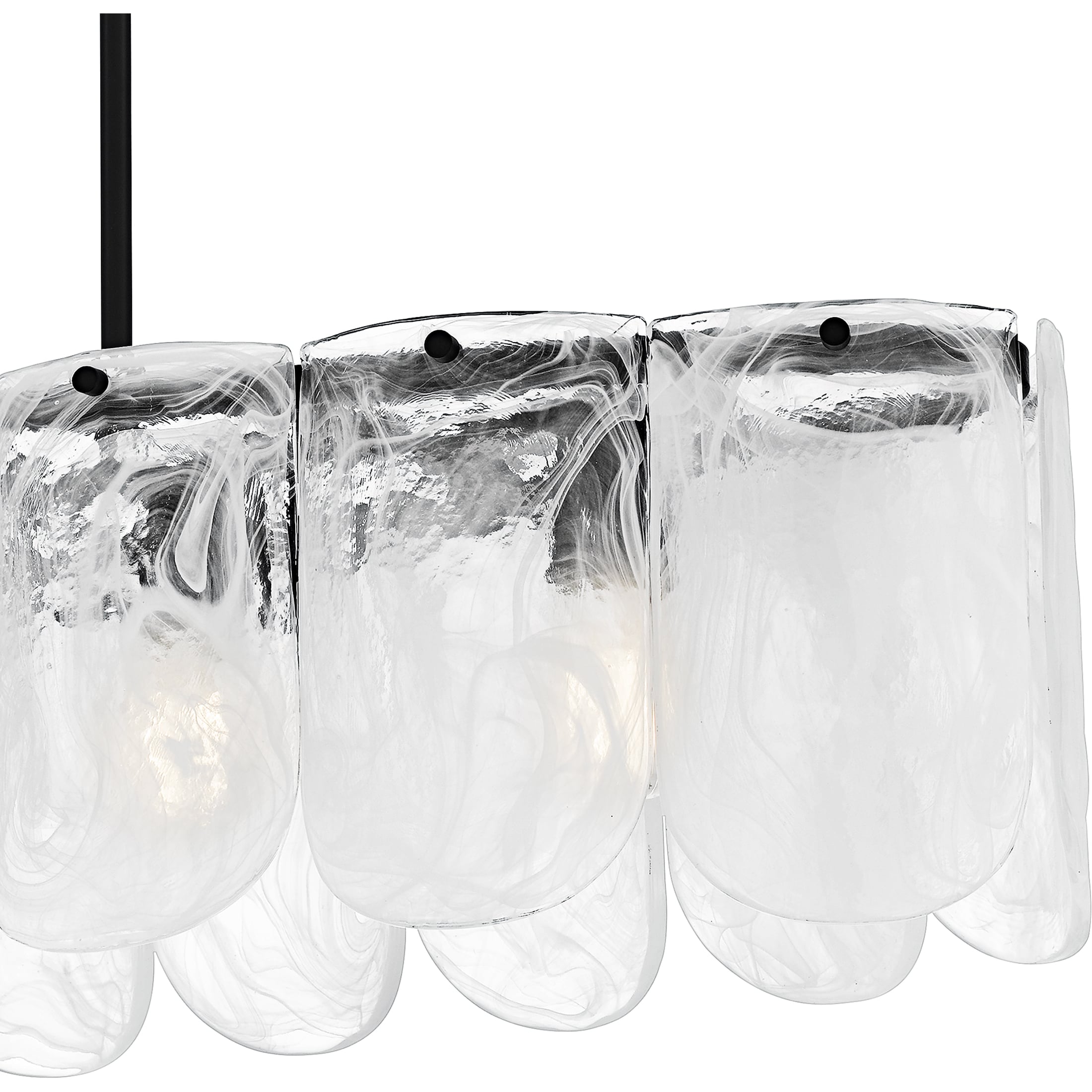 Quoizel Cassidy 5 -Light Matte Black Frosted glass Steel Chandelier - Image 9
