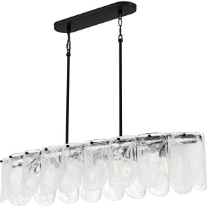 Quoizel Cassidy 5 -Light Matte Black Frosted glass Steel Chandelier