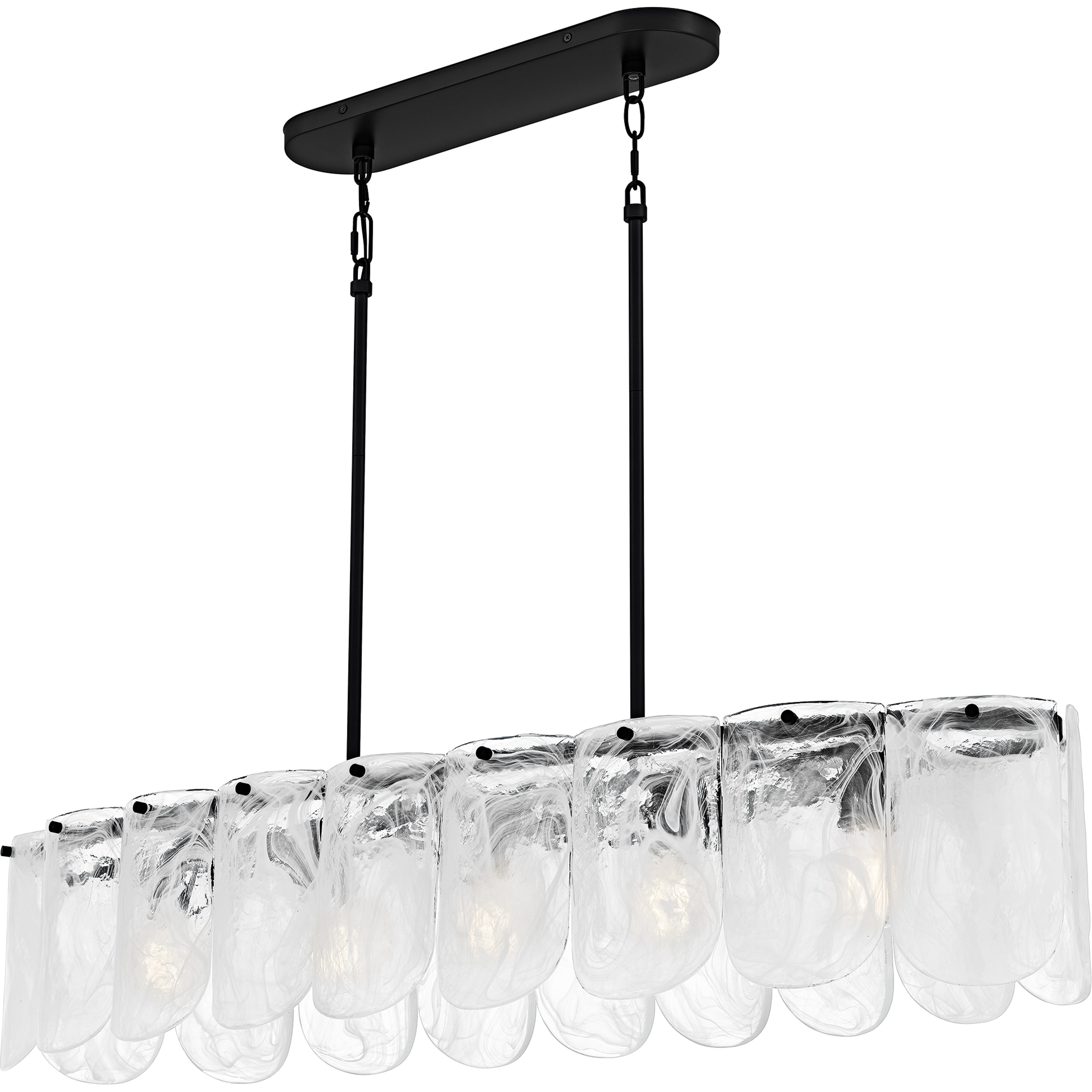 Quoizel Cassidy 5 -Light Matte Black Frosted glass Steel Chandelier