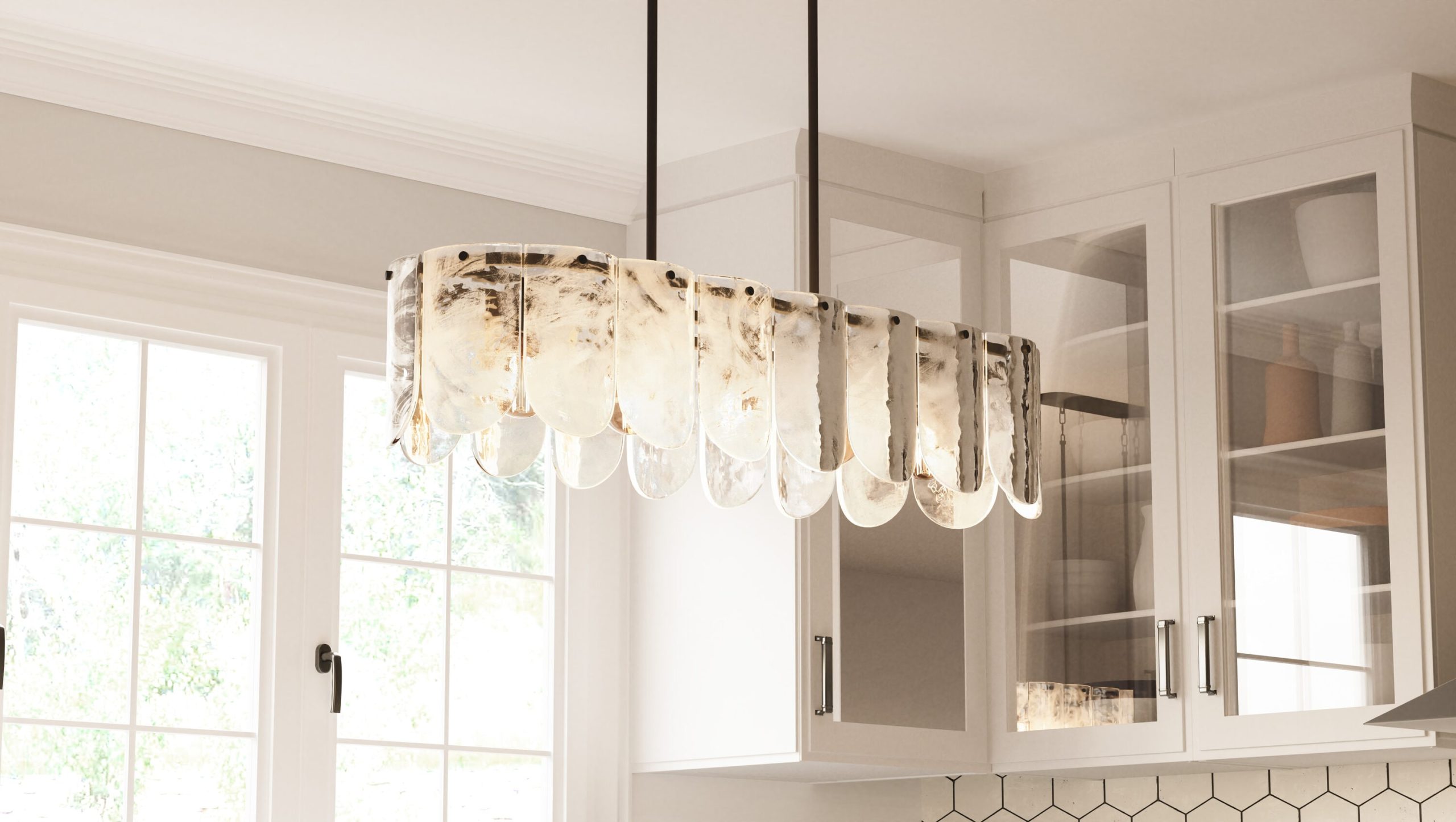 Quoizel Cassidy 5 -Light Matte Black Frosted glass Steel Chandelier - Image 2