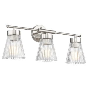 LTMATE JAZAVA 24.1-in 3 Light Brushed Nickel Industrial Bathroom Vanity light