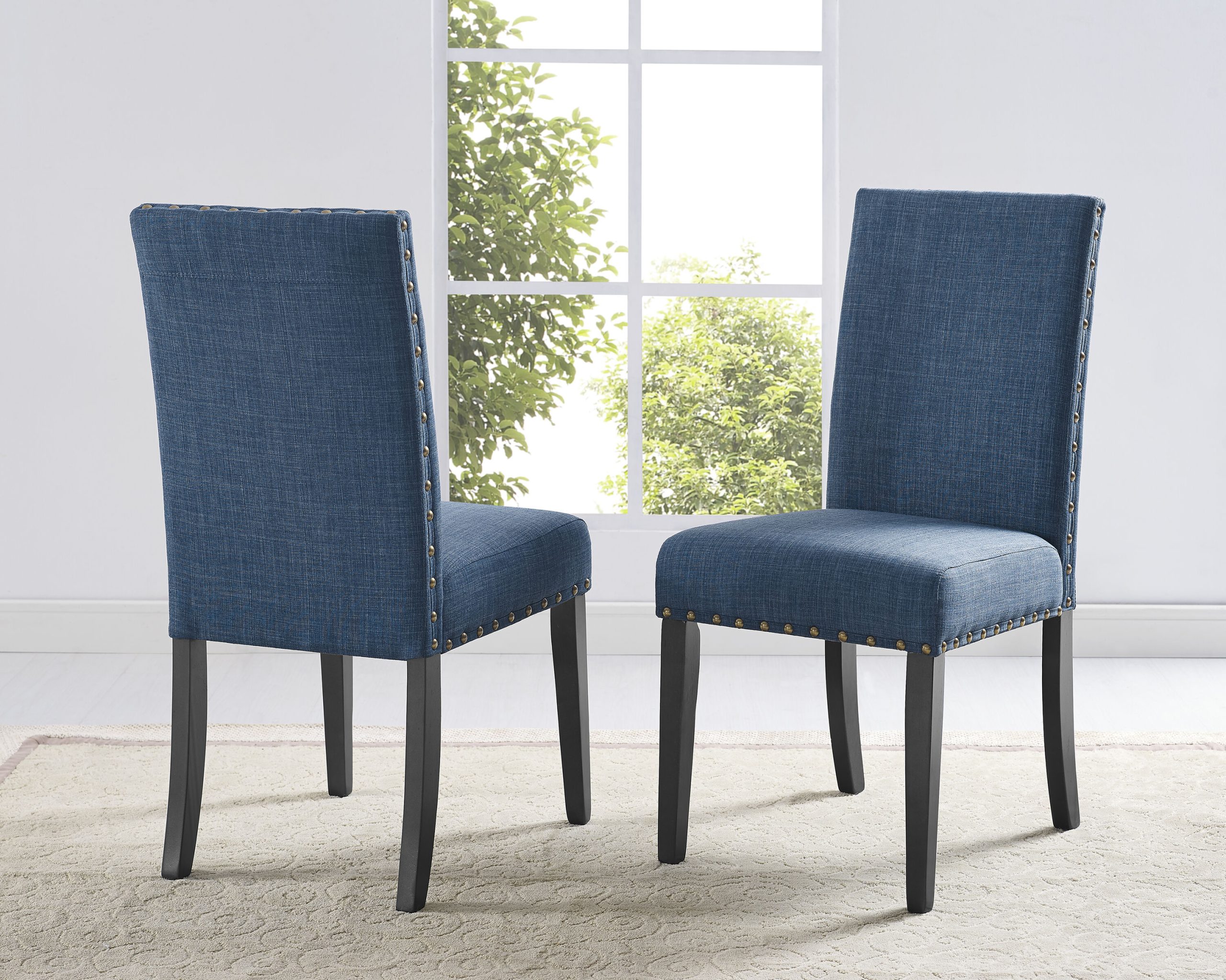 Roundhill Furniture Muzzi Blue Contemporary/Modern Dining Room Set with Rectangular Table ( Seats 4 ) - Image 8