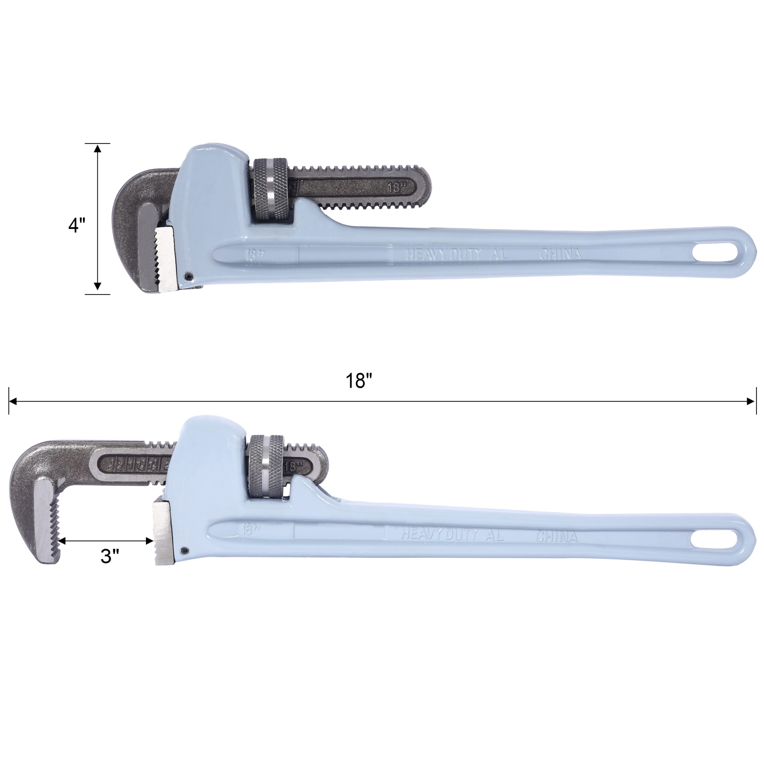 Siavonce 3 -Piece 24-in Aluminum Pipe Wrench Set - Image 7