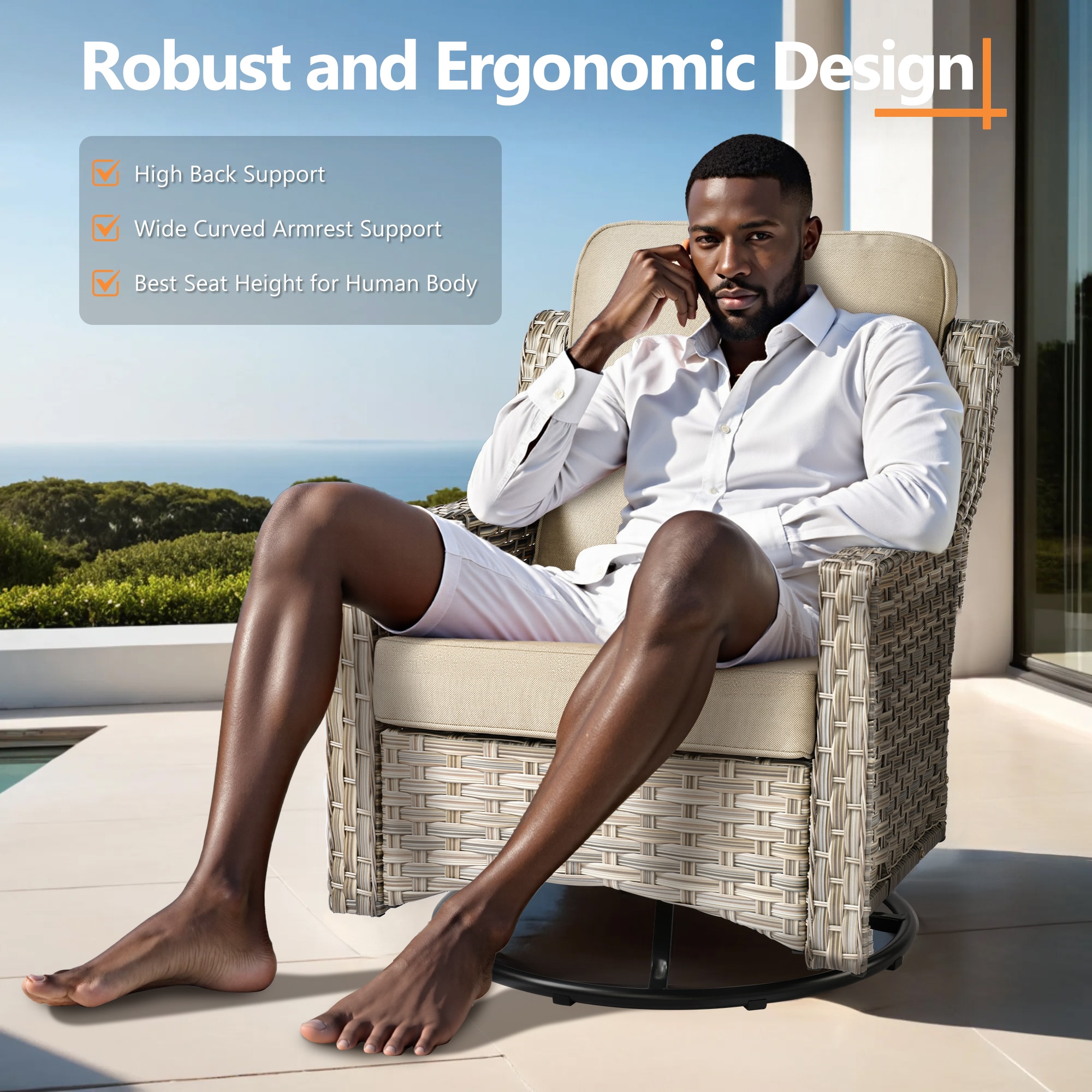 ALTRIGUS AL7PAD 7 -Piece Wicker Beige Patio Conversation Set - Image 2