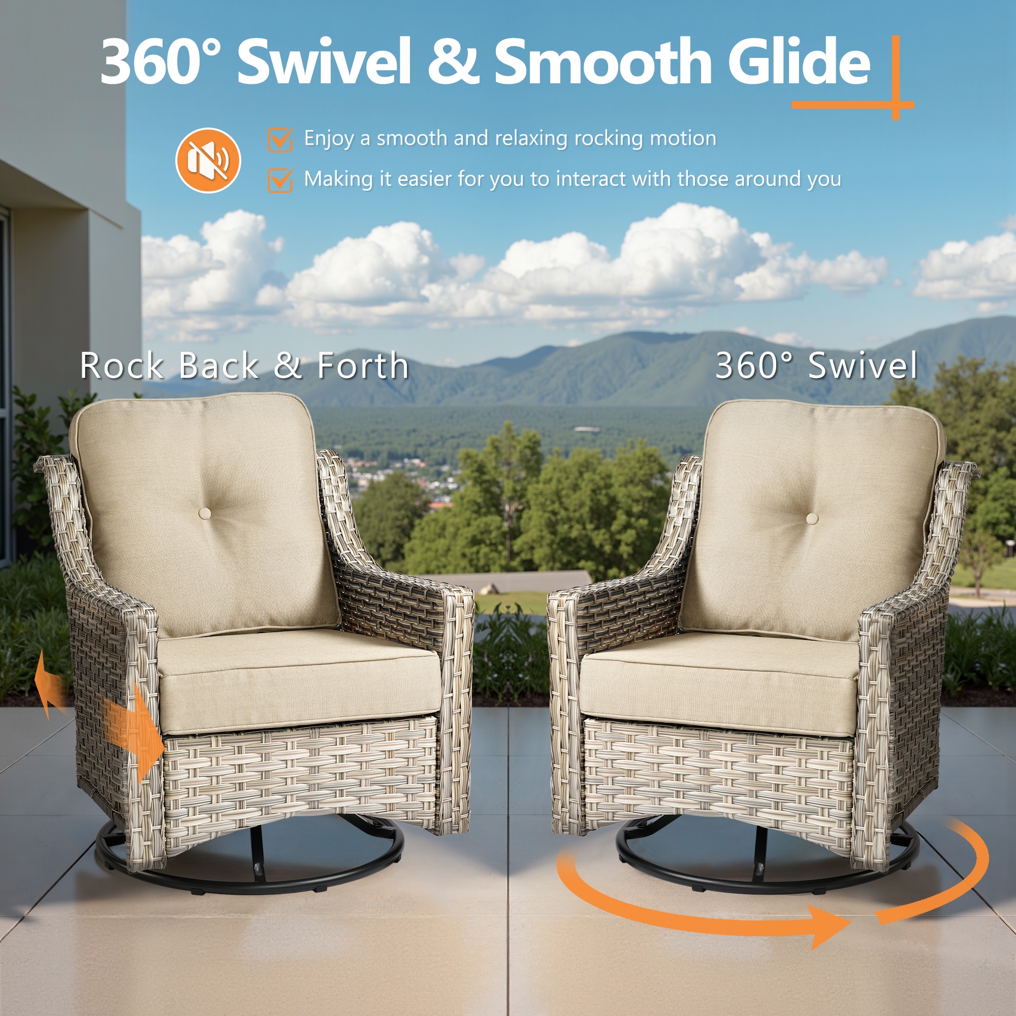 ALTRIGUS AL7PAD 7 -Piece Wicker Beige Patio Conversation Set - Image 3