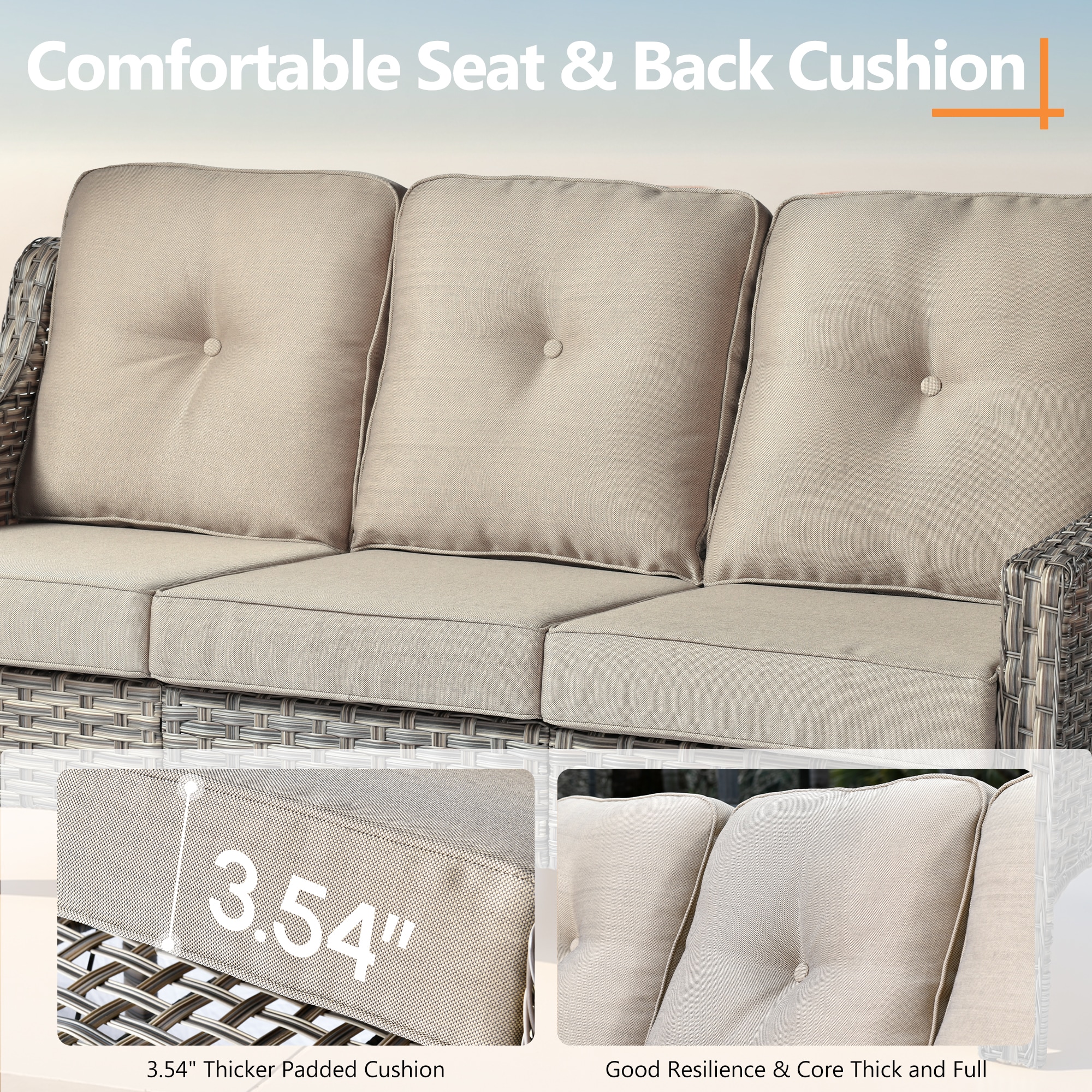 ALTRIGUS AL7PAD 7 -Piece Wicker Beige Patio Conversation Set - Image 4