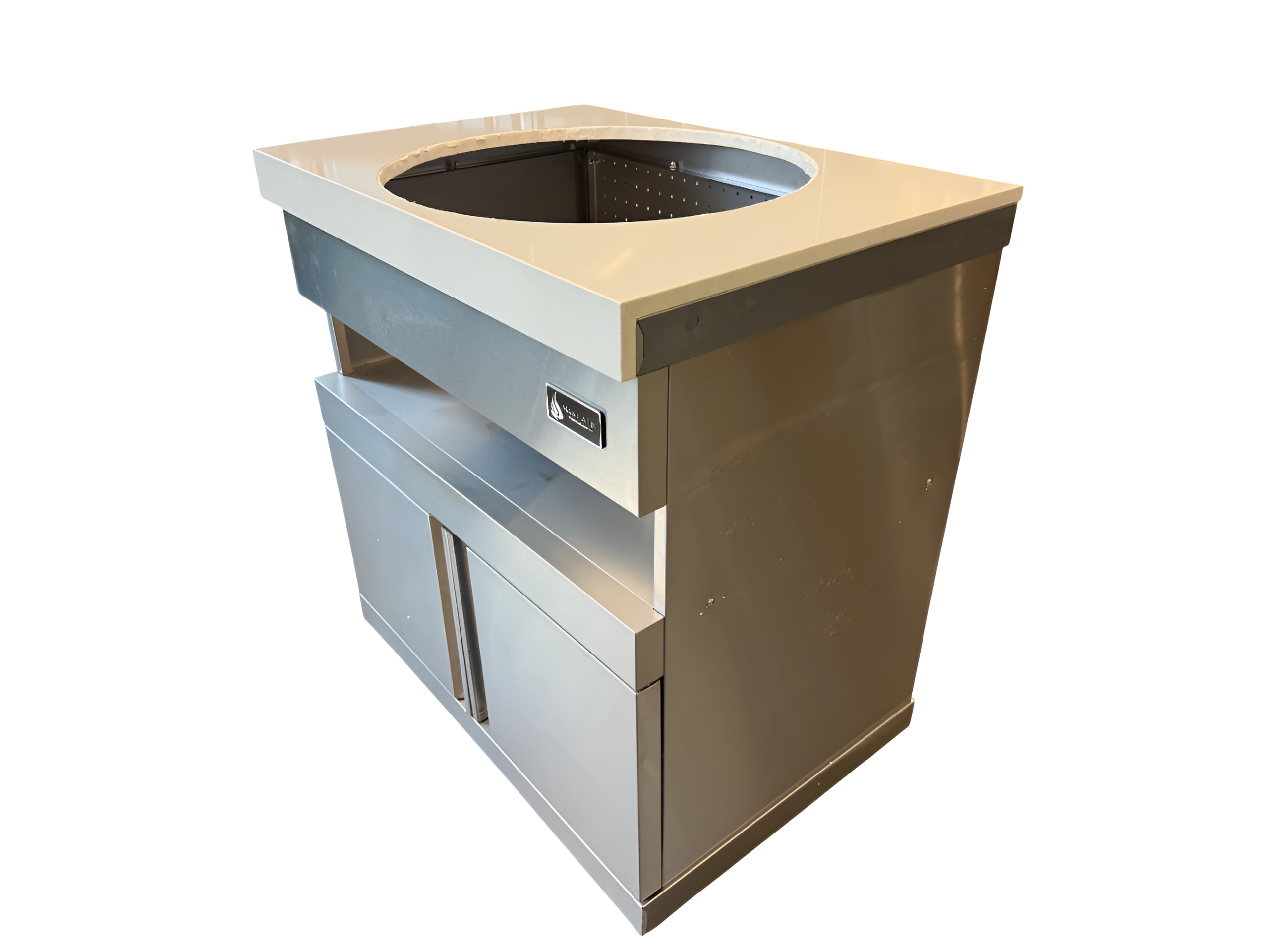 Mont Alpi Kamado Grill Module 32.75-in W Modular Outdoor Kitchen Kamado grill cabinet White / Stainless Steel - Image 3