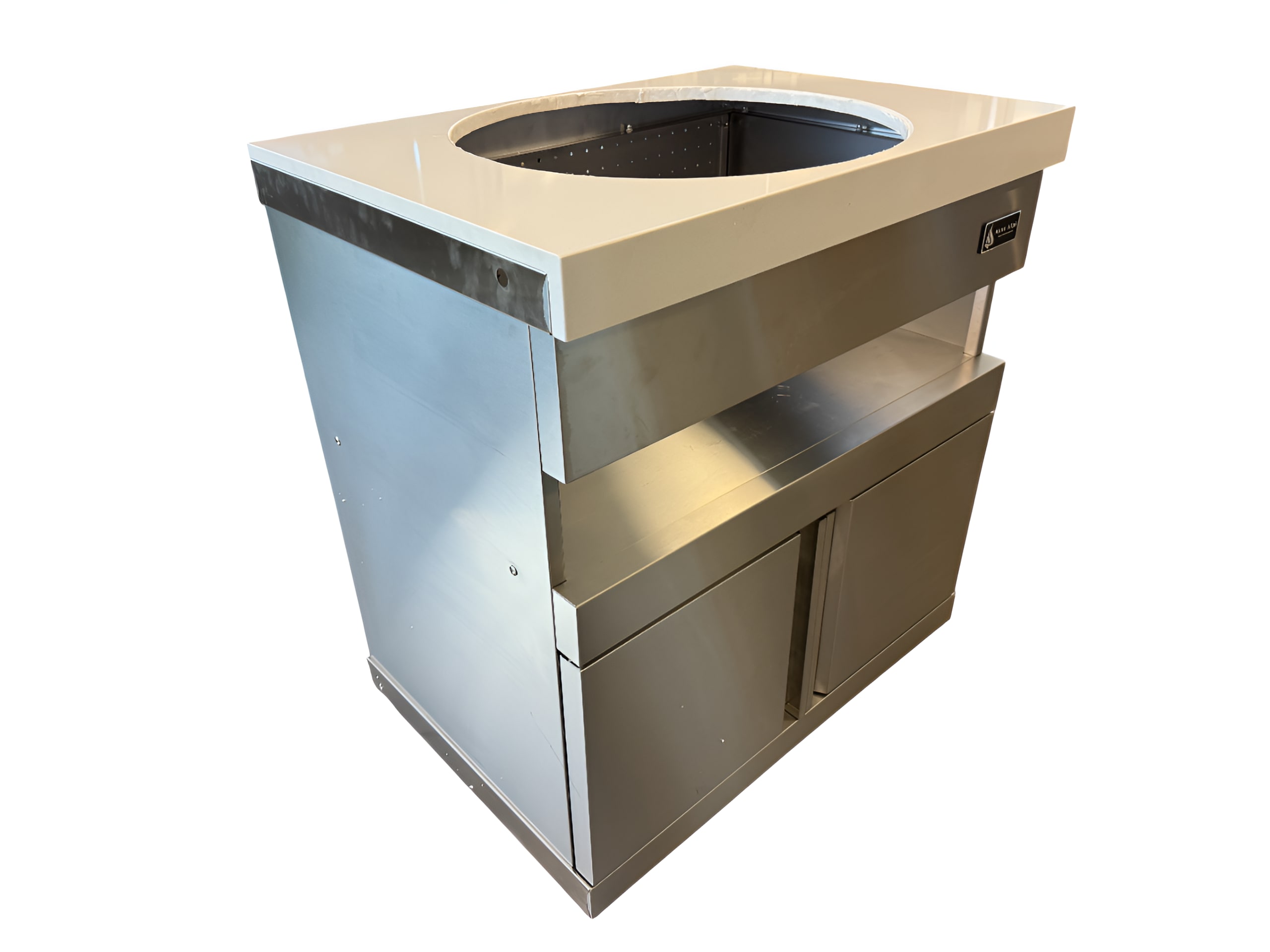 Mont Alpi Kamado Grill Module 32.75-in W Modular Outdoor Kitchen Kamado grill cabinet White / Stainless Steel - Image 4