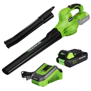 WORKPRO 20V Lightweight Mini Cordless Leaf Blower with Battery and Charger, 2-Speed Control
