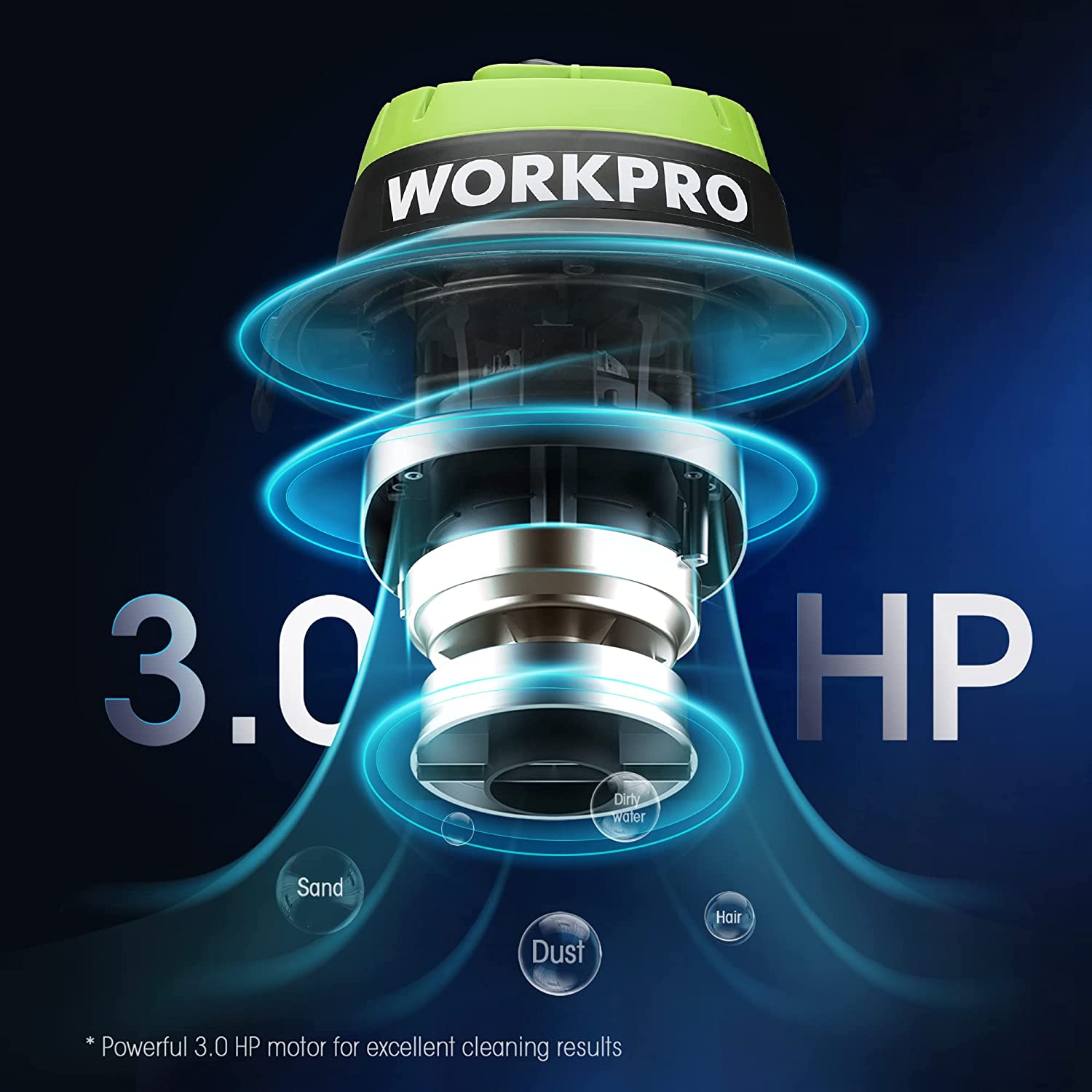 WORKPRO Wet/Dry Vacuum 2.5 Gallon 3 Peak Horsepower, Portable Shop Vacuum Cleaner for Home - Image 6