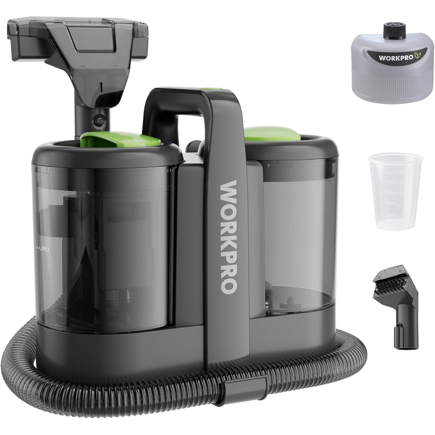WORKPRO 13KPa Portable Carpet Spot and Upholstery Cleaner with 54oz Water Tank & Versatile Tools