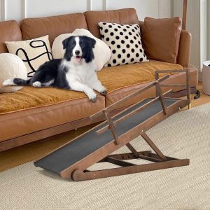 Esazn Foldable Brown Wood Cat Ramp