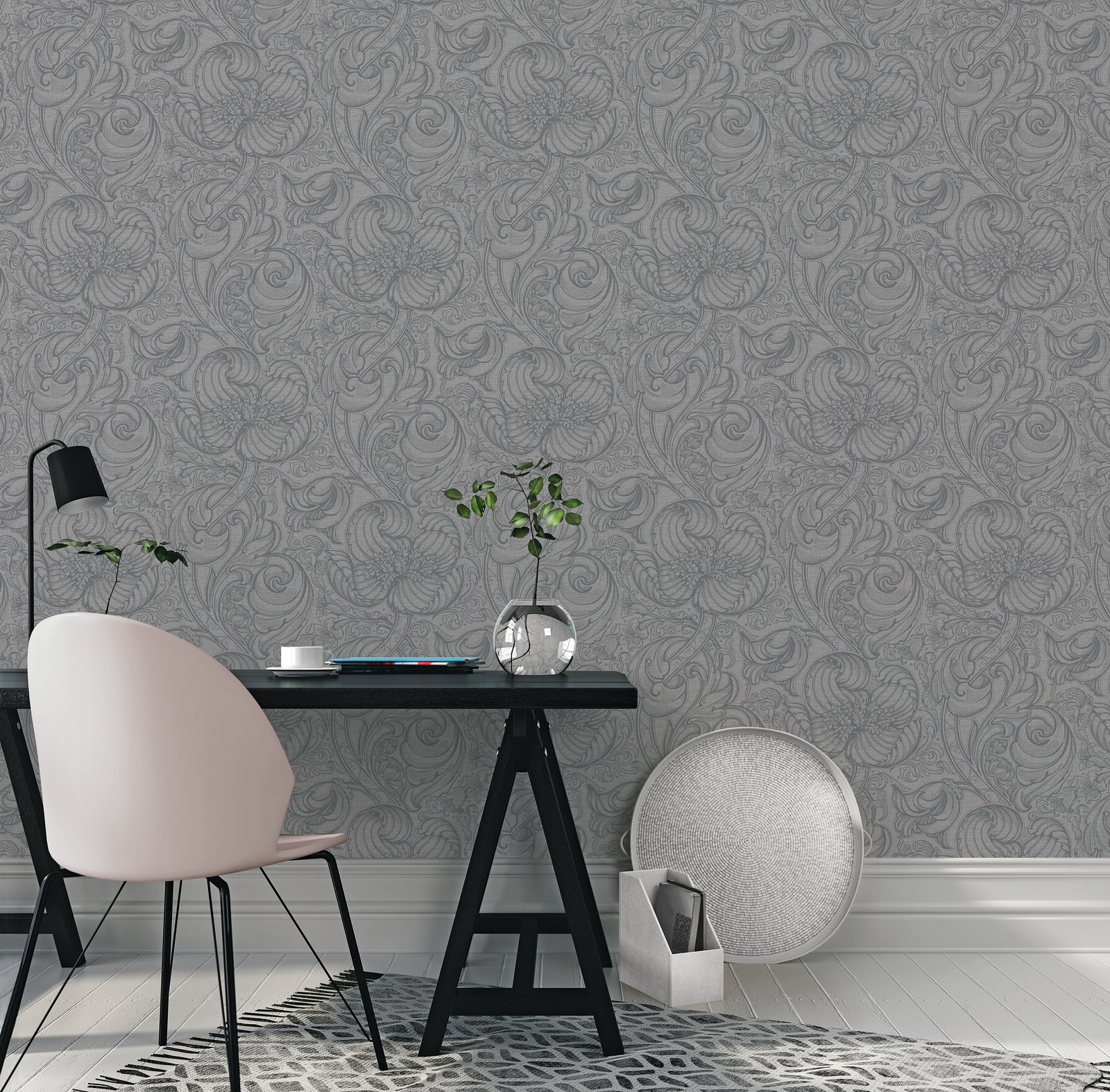 Galerie Off The Wall Down the Dilly Silver Grey Wallpaper LB25114 - Image 2
