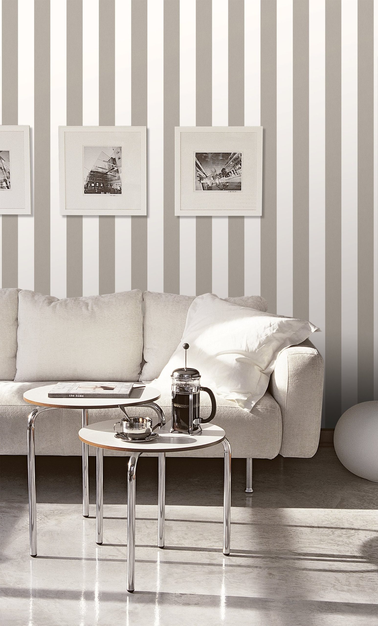 Galerie Smart Stripes 3 Stripe Silver Grey Wallpaper G67586 - Image 2