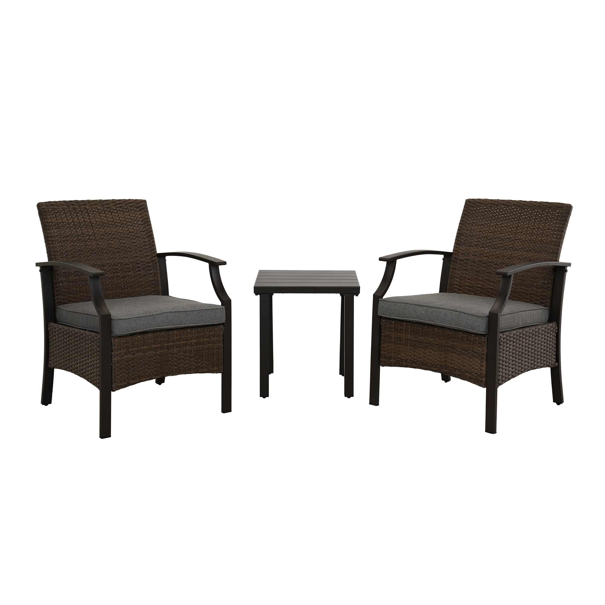 Upland 3 -Piece Wicker Gray Patio Conversation Set