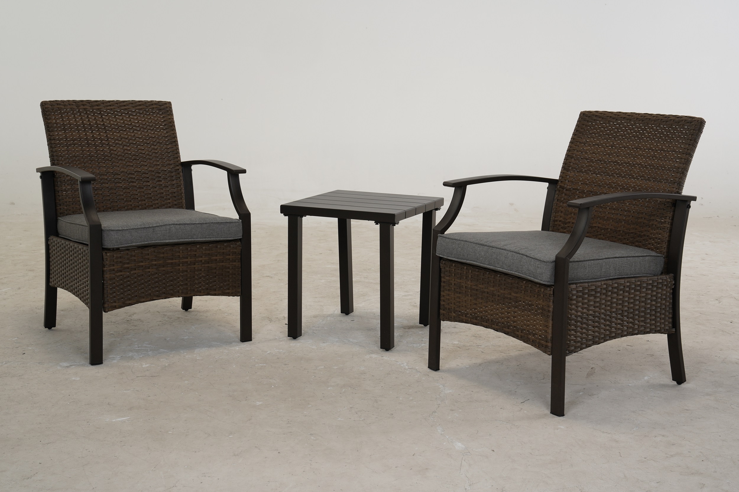 Upland 3 -Piece Wicker Gray Patio Conversation Set - Image 4