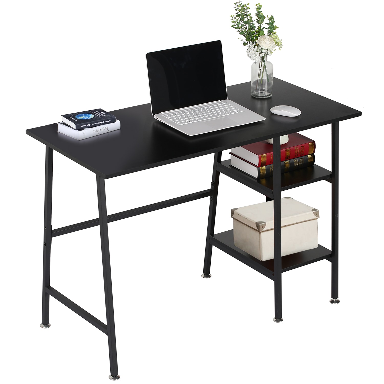 Vecelo 43 Inch Computer Desk with Storage Shelves Home Office Writing Desk Study Table for Small Space - Image 5