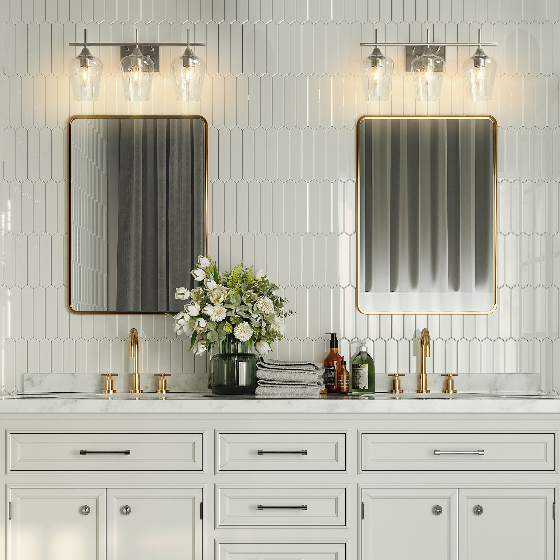 CO-Z 7.2-in 3 Light Brushed Nickel Modern/contemporary Bathroom Vanity light - Image 8