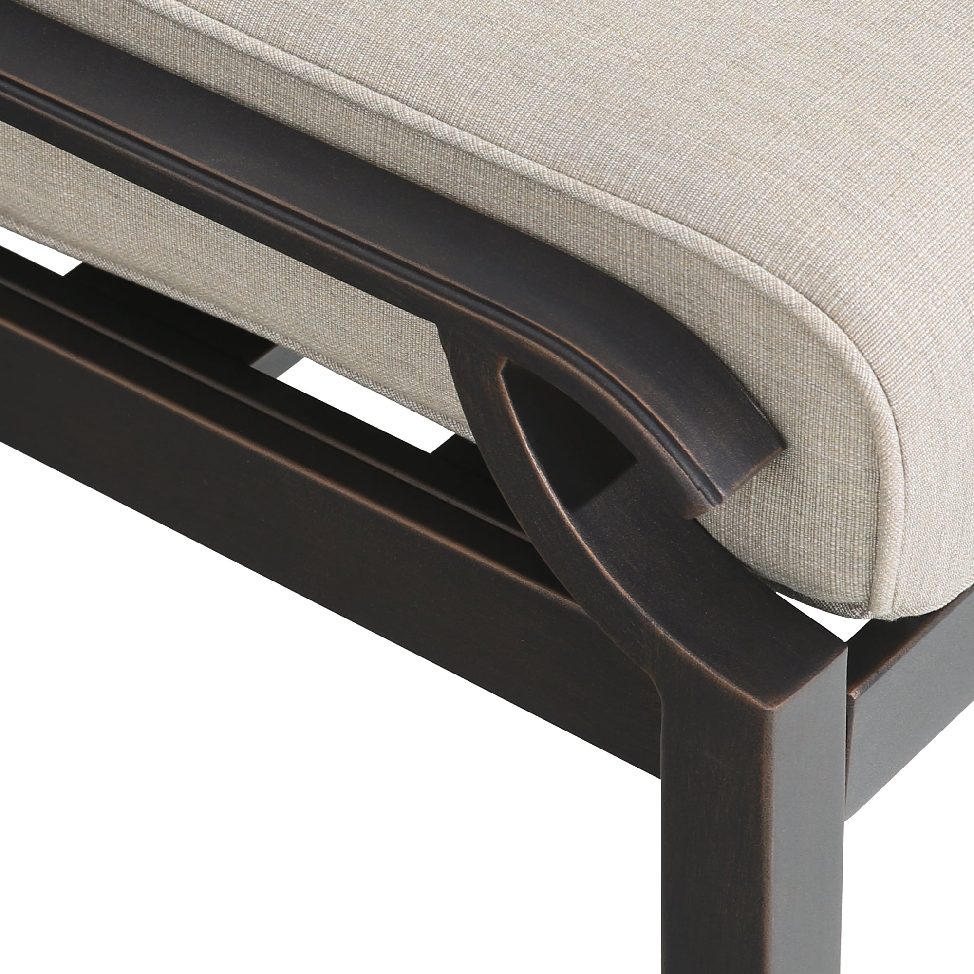PEAK HOME FURNISHINGS Tamarin black Aluminum Ottoman - Image 5