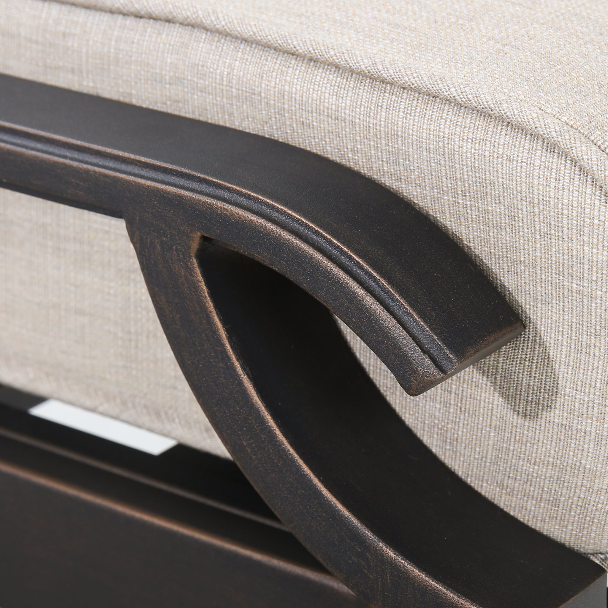 PEAK HOME FURNISHINGS Tamarin black Aluminum Ottoman - Image 6