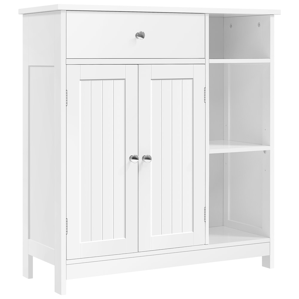 Yaheetech 31.5-in H White Bathroom Floor Cabinet with Drawer and Adjustable Shelves