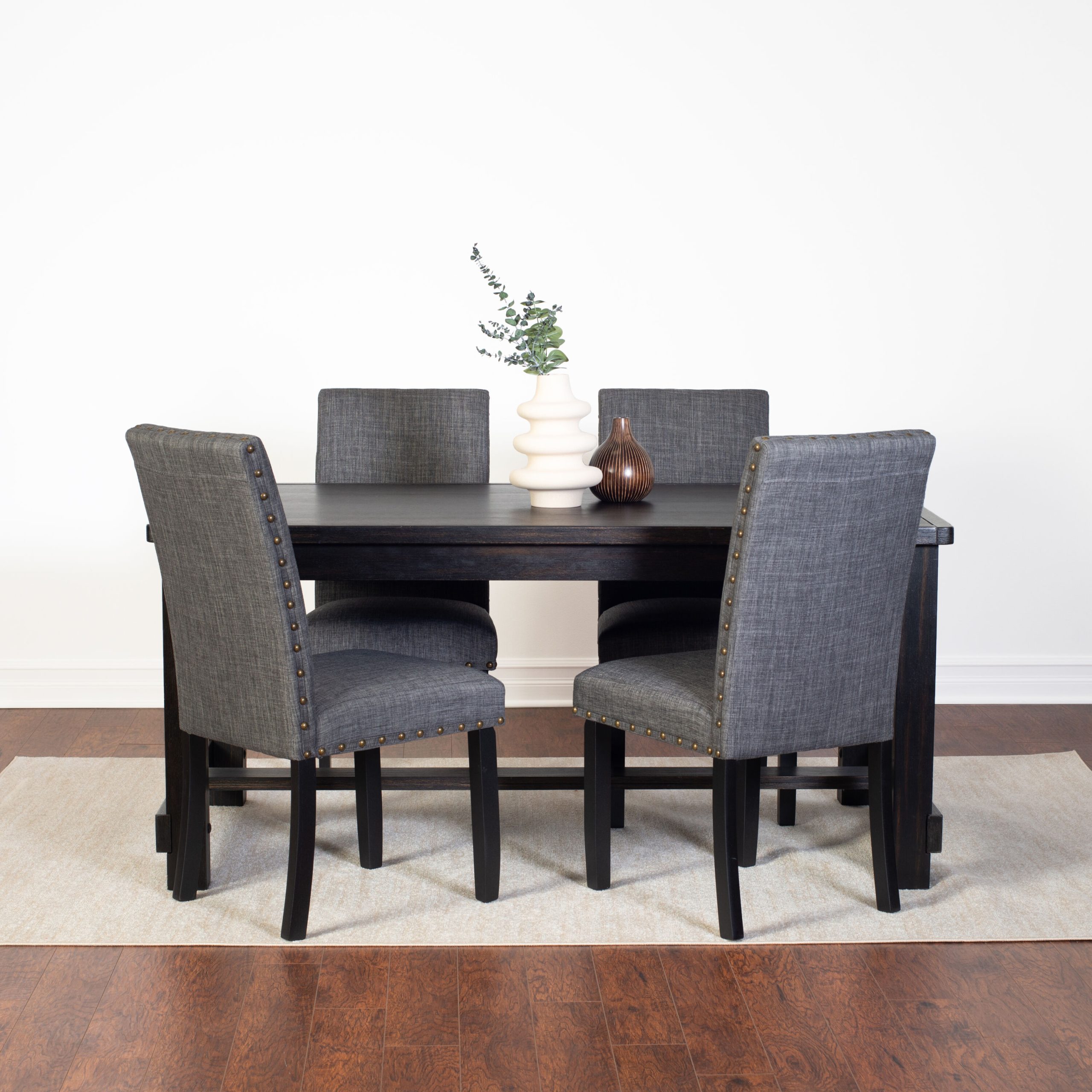 Roundhill Furniture Muzzi Grey Contemporary/Modern Dining Room Set with Rectangular Table ( Seats 6 ) - Image 5