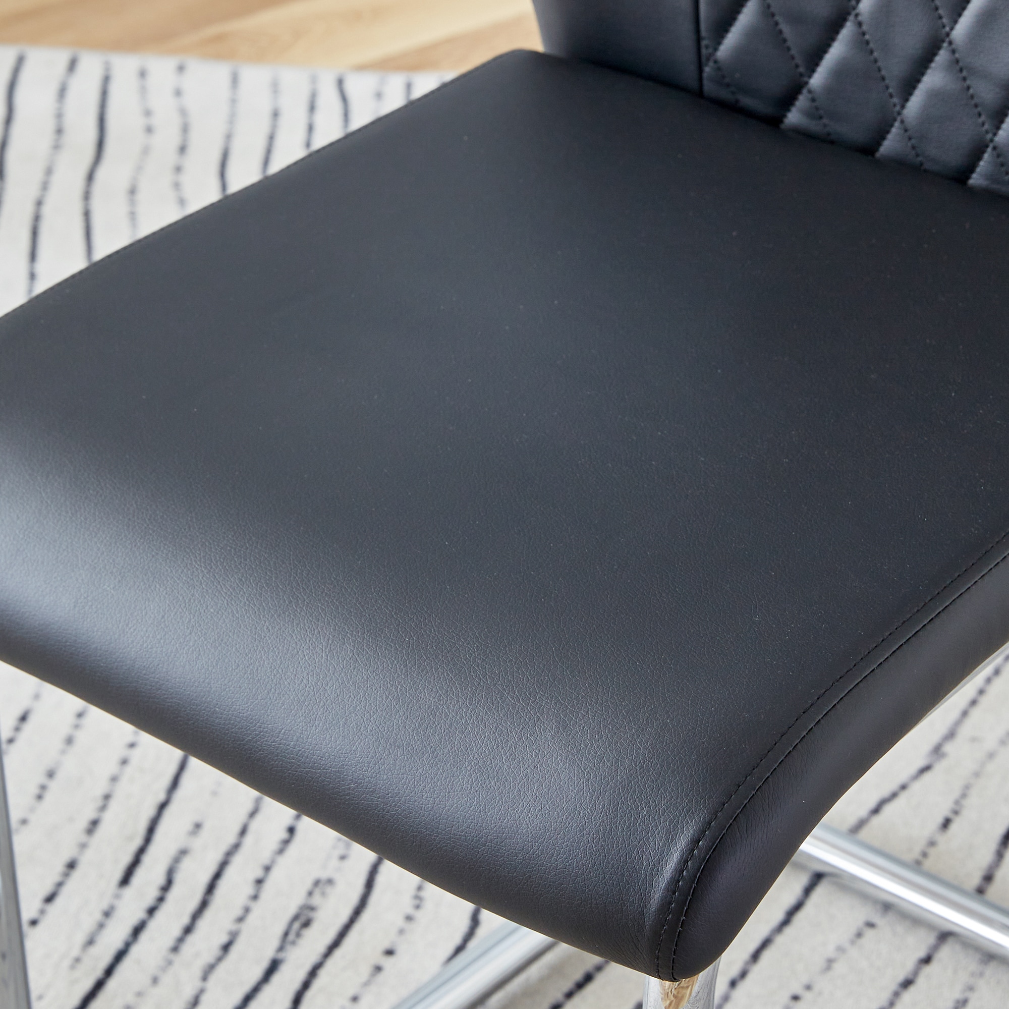 LOVMOR Modern Dining Chairs with Faux Leather Padded Seat Dining Living Room Chairs Upholstered Chair with Metal Legs Design for Kitchen Living Bedroom Dining Room Side Chairs Set of 6 - Image 13