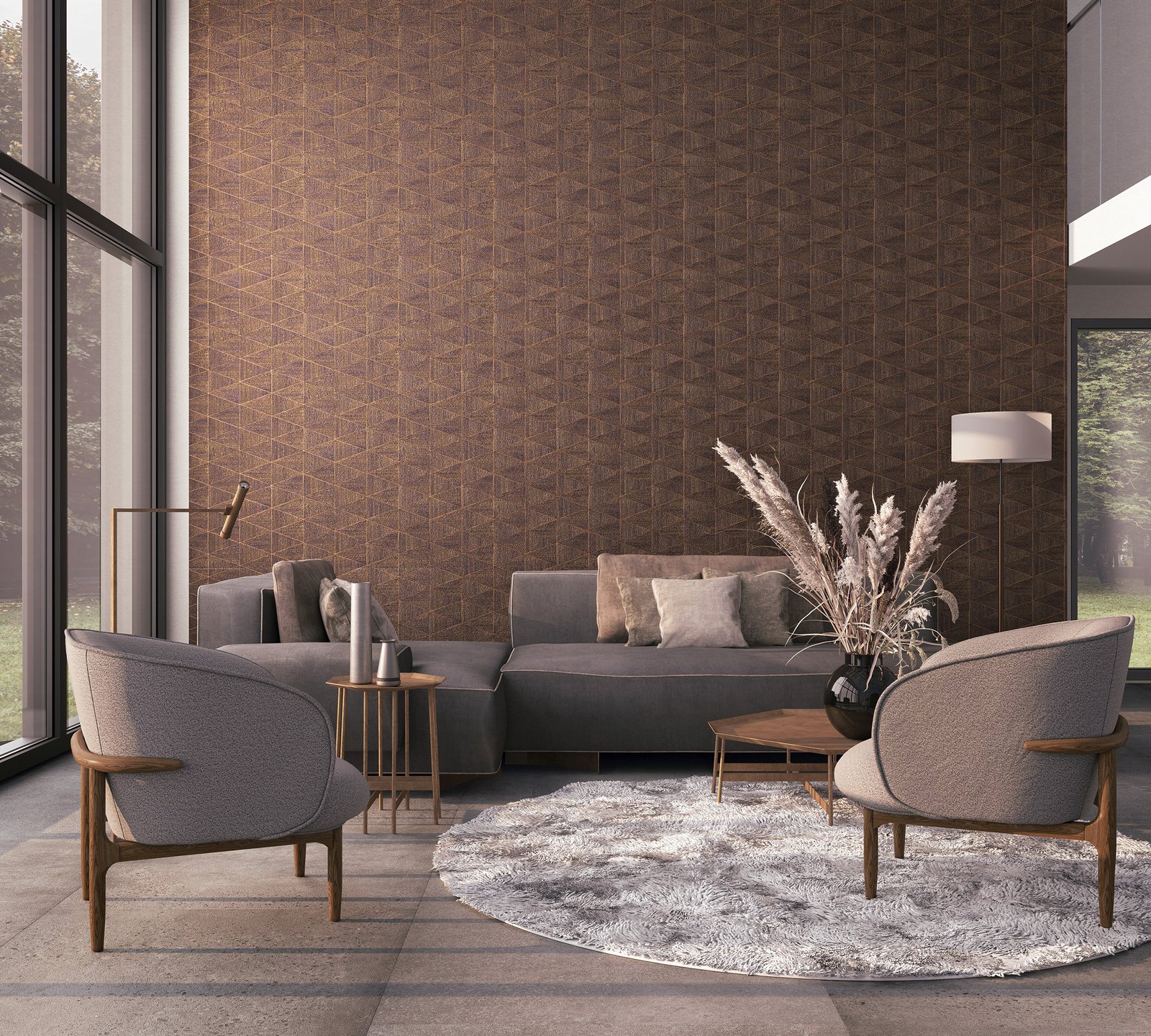 Galerie The Woods and Wicker Graphic Bronze Brown Wallpaper 33361 - Image 2