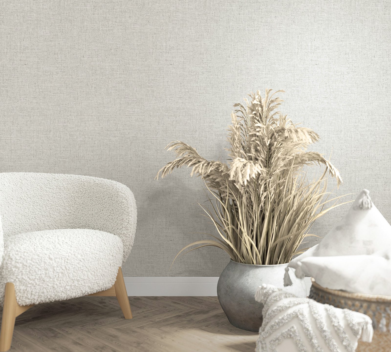 Galerie The Woods and Wicker Uni Silver Grey Wallpaper 33388 - Image 2