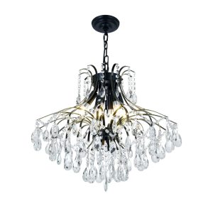 EFPERFECT Black Crystal Chandelier for Luxurious Interiors DS-SQ20