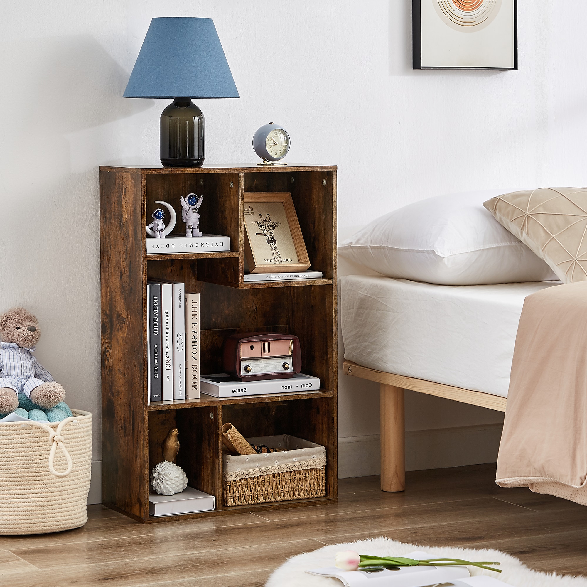 Vecelo 5 Cube Modern Bookcases 3 Tier Bookshelves High Cubby Storage Organizer Vertical or Horizontal Use Available - Image 4